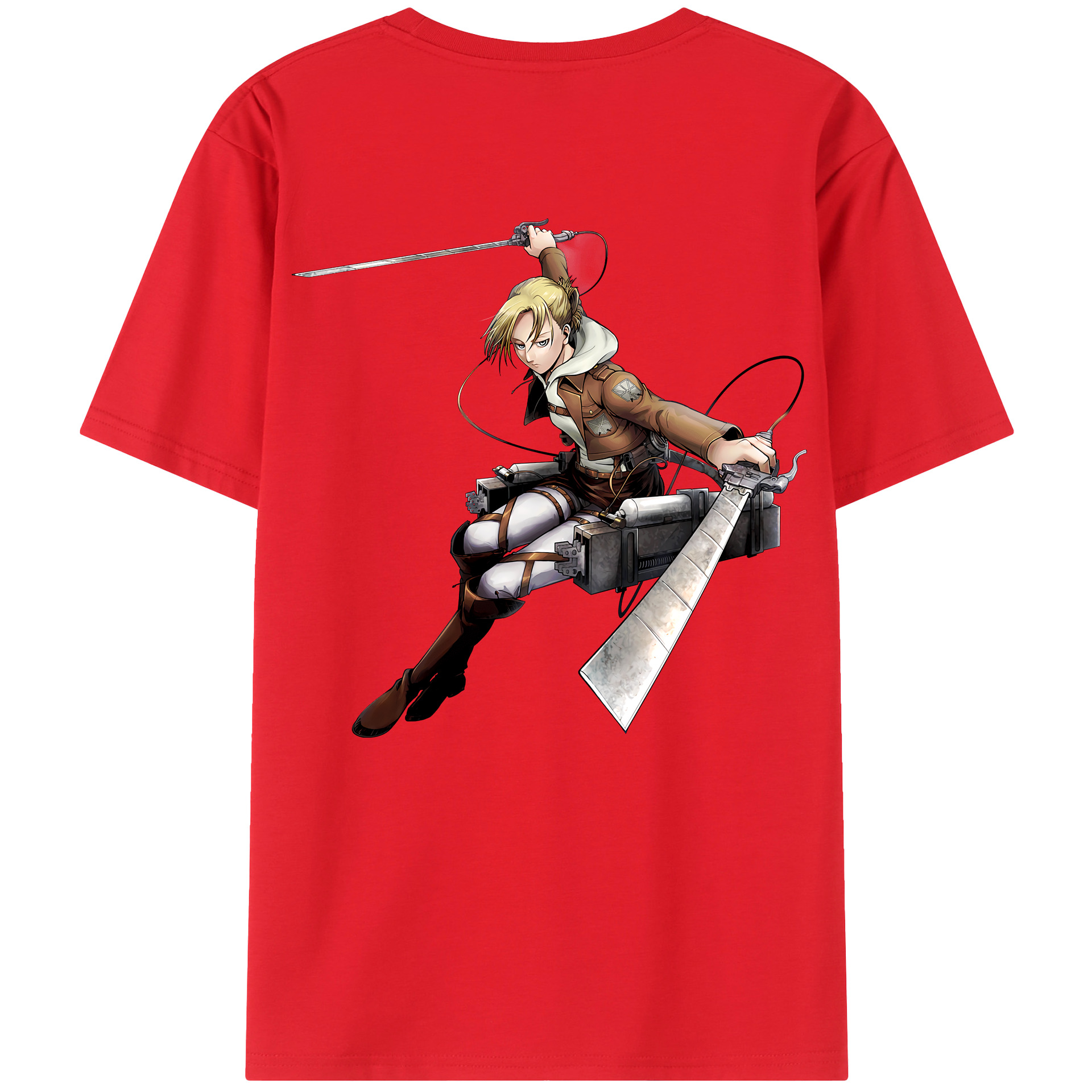 （画像用） 進撃の巨人 アニ・レオンハート Attack on Titan Annie Leonhart 綿100％半袖Tシャツ（背面プリント）
