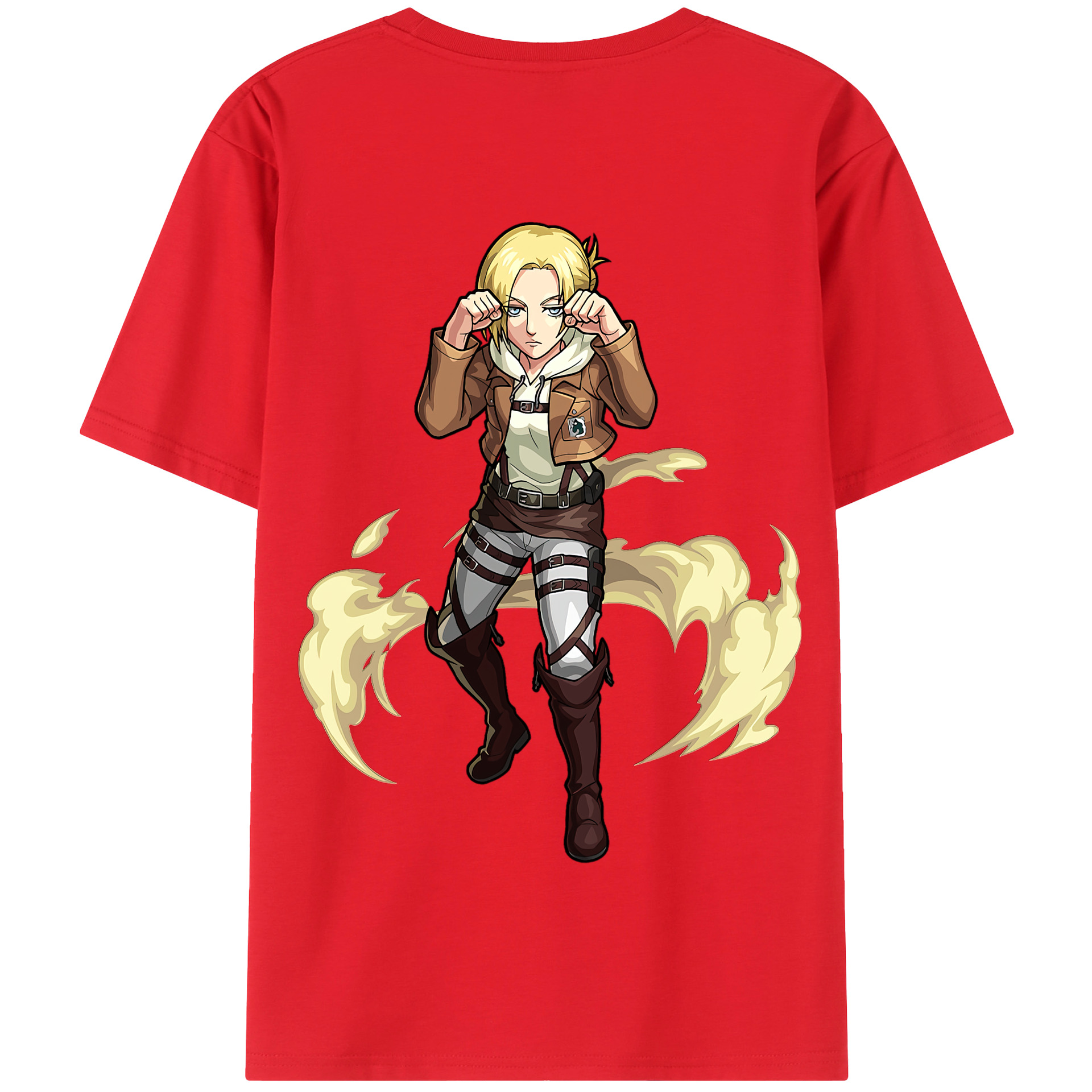 （画像用） 進撃の巨人 アニ・レオンハート Attack on Titan Annie Leonhart 綿100％半袖Tシャツ（背面プリント）