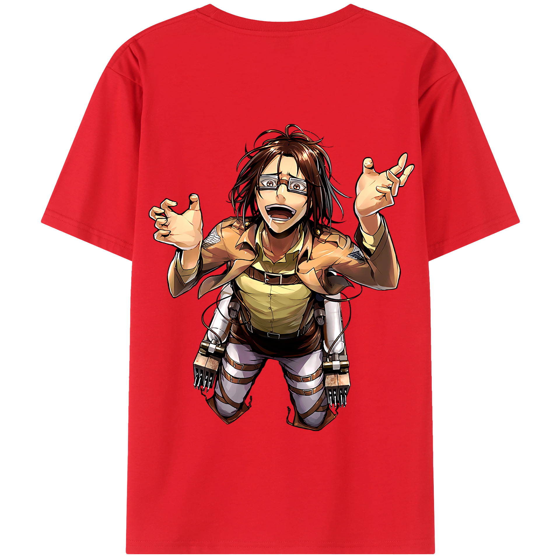 （画像用） 進撃の巨人 ハンジ·ゾエ Attack on Titan Hanji Zoe 綿100％半袖Tシャツ（背面プリント）