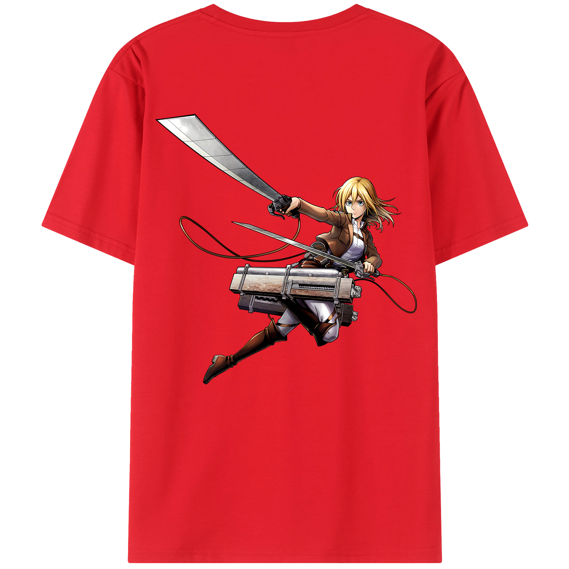 （画像用） 進撃の巨人 クリスタ·レンズ Attack on Titan Christa Lenz 綿100％半袖Tシャツ（背面プリント）