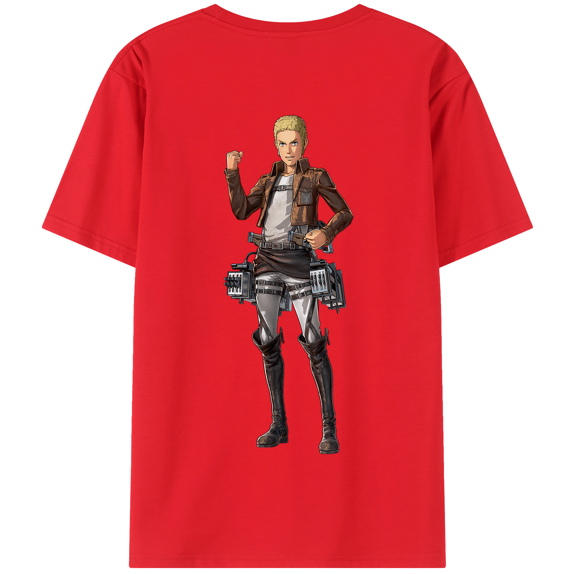 （画像用） 進撃の巨人 ライナー・ブラウン Attack on Titan Reiner Braun 綿100％半袖Tシャツ（背面プリント）