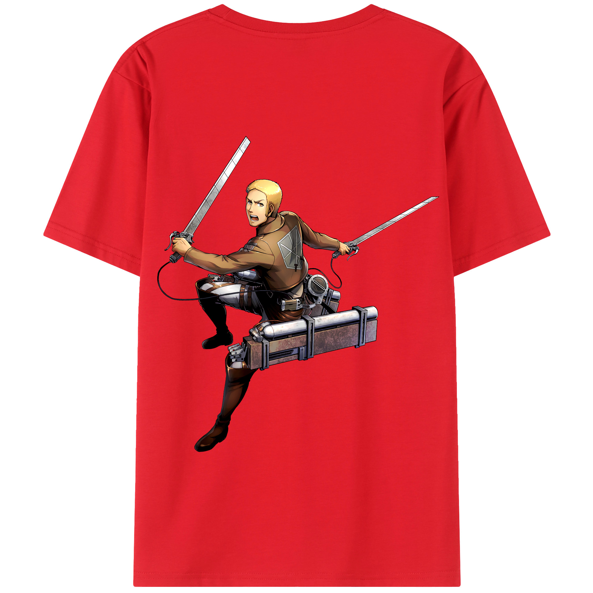 （画像用） 進撃の巨人 ライナー・ブラウン Attack on Titan Reiner Braun 綿100％半袖Tシャツ（背面プリント）