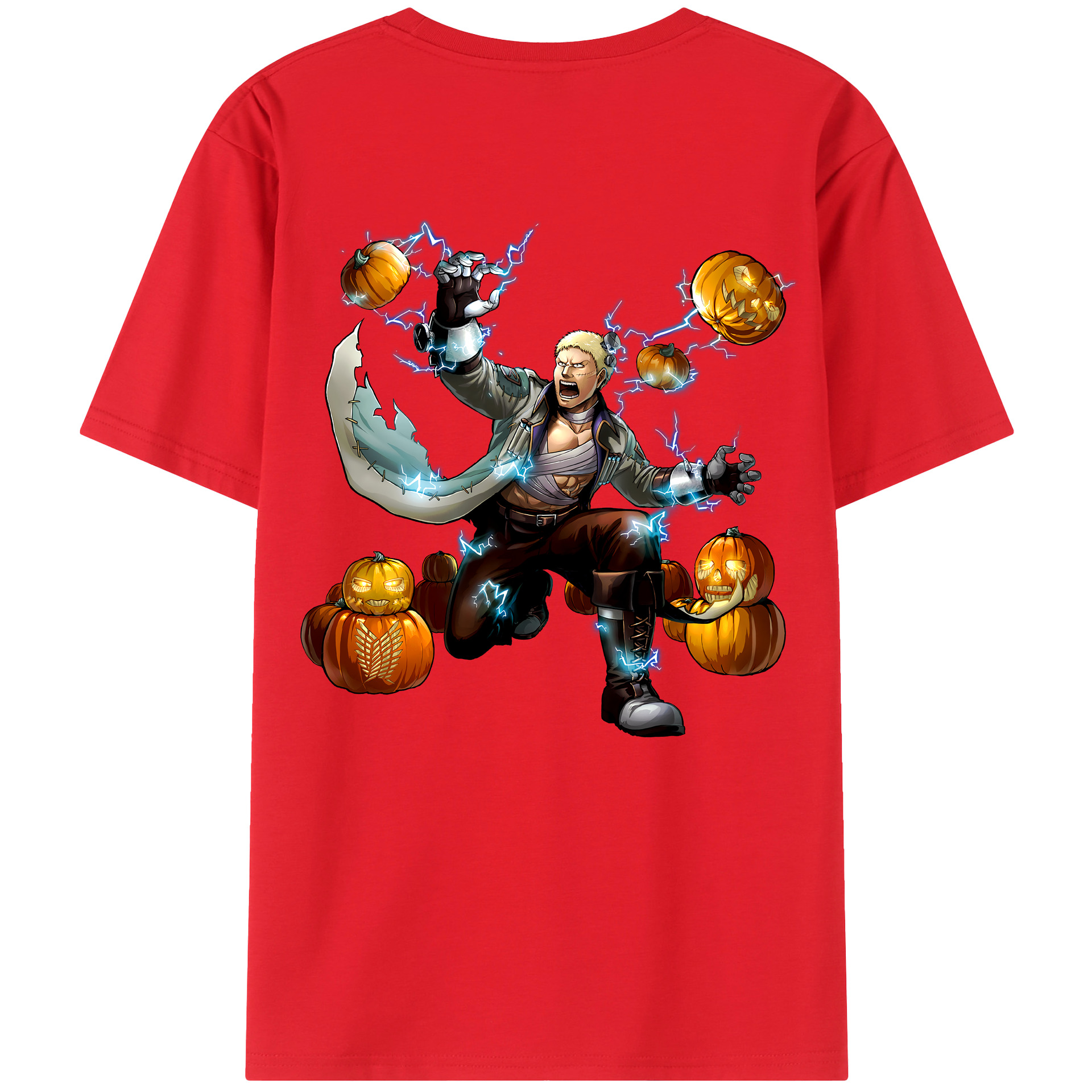 （画像用） 進撃の巨人 ライナー・ブラウン Attack on Titan Reiner Braun 綿100％半袖Tシャツ（背面プリント）