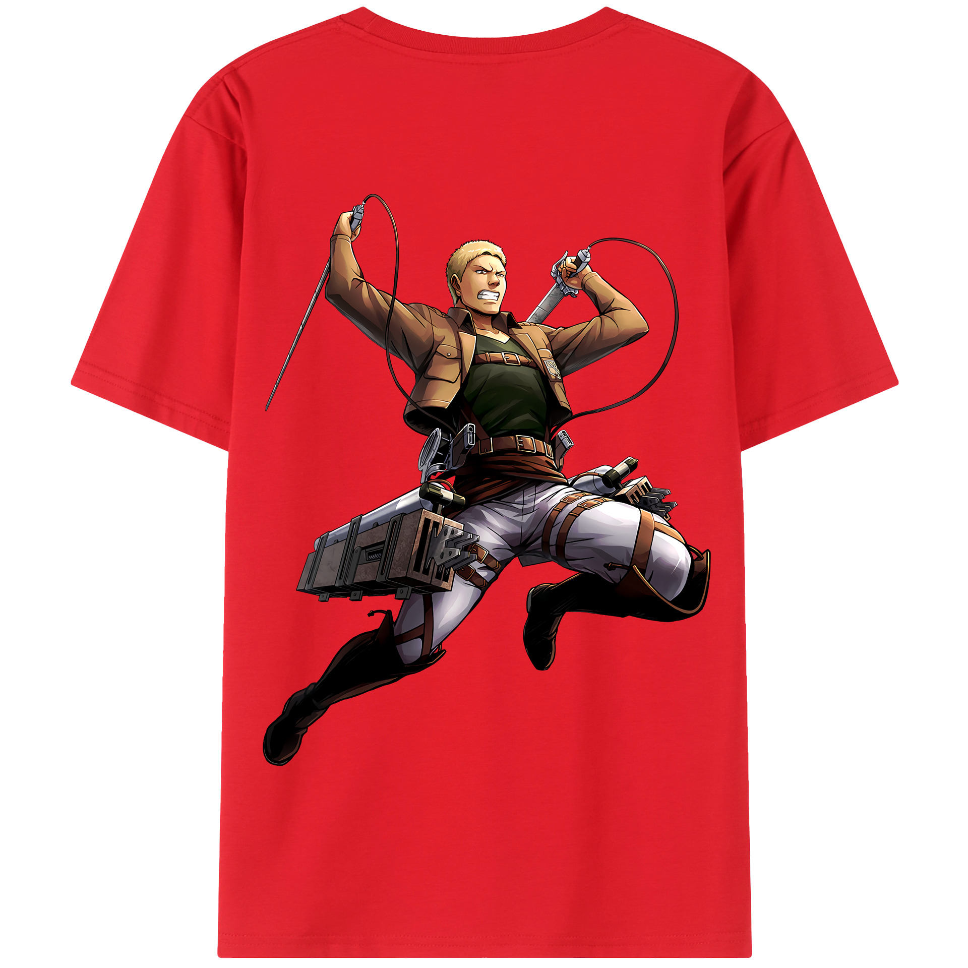（画像用） 進撃の巨人 ライナー・ブラウン Attack on Titan Reiner Braun 綿100％半袖Tシャツ（背面プリント）