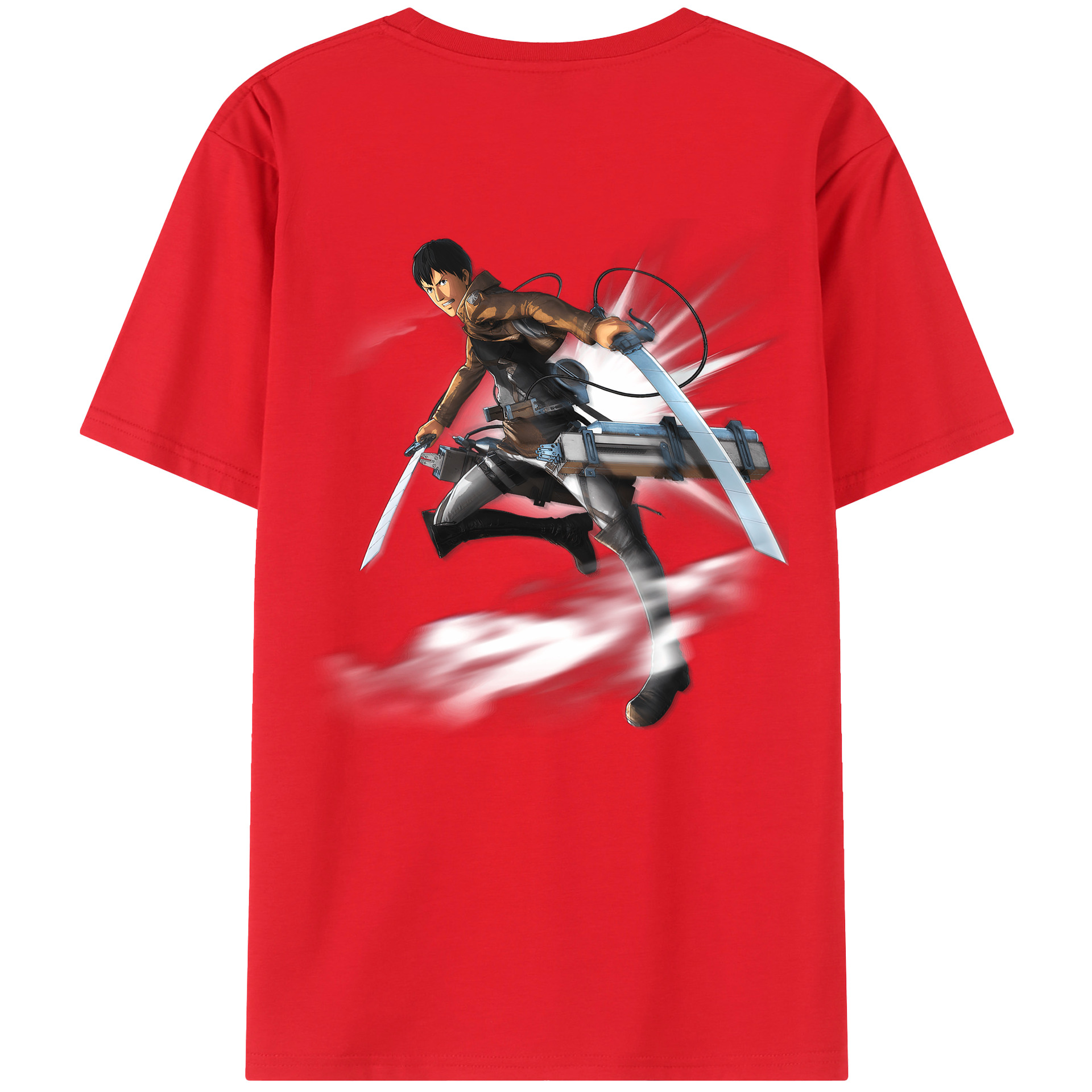 （画像用） 進撃の巨人 ベルトルト・フーバー Attack on Titan Bertholdt Hoover 綿100％半袖Tシャツ（背面プリント）