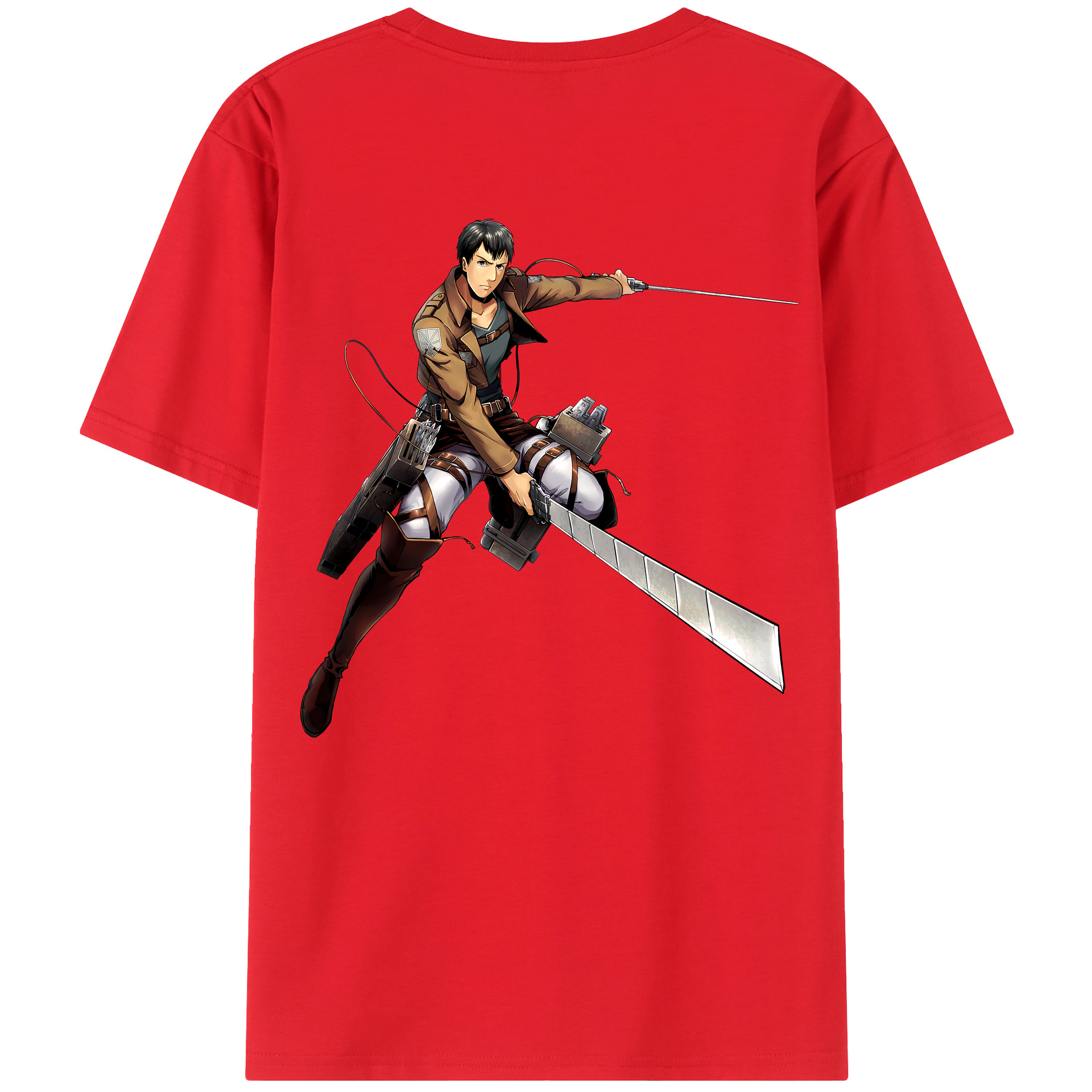 （画像用） 進撃の巨人 ベルトルト・フーバー Attack on Titan Bertholdt Hoover 綿100％半袖Tシャツ（背面プリント）