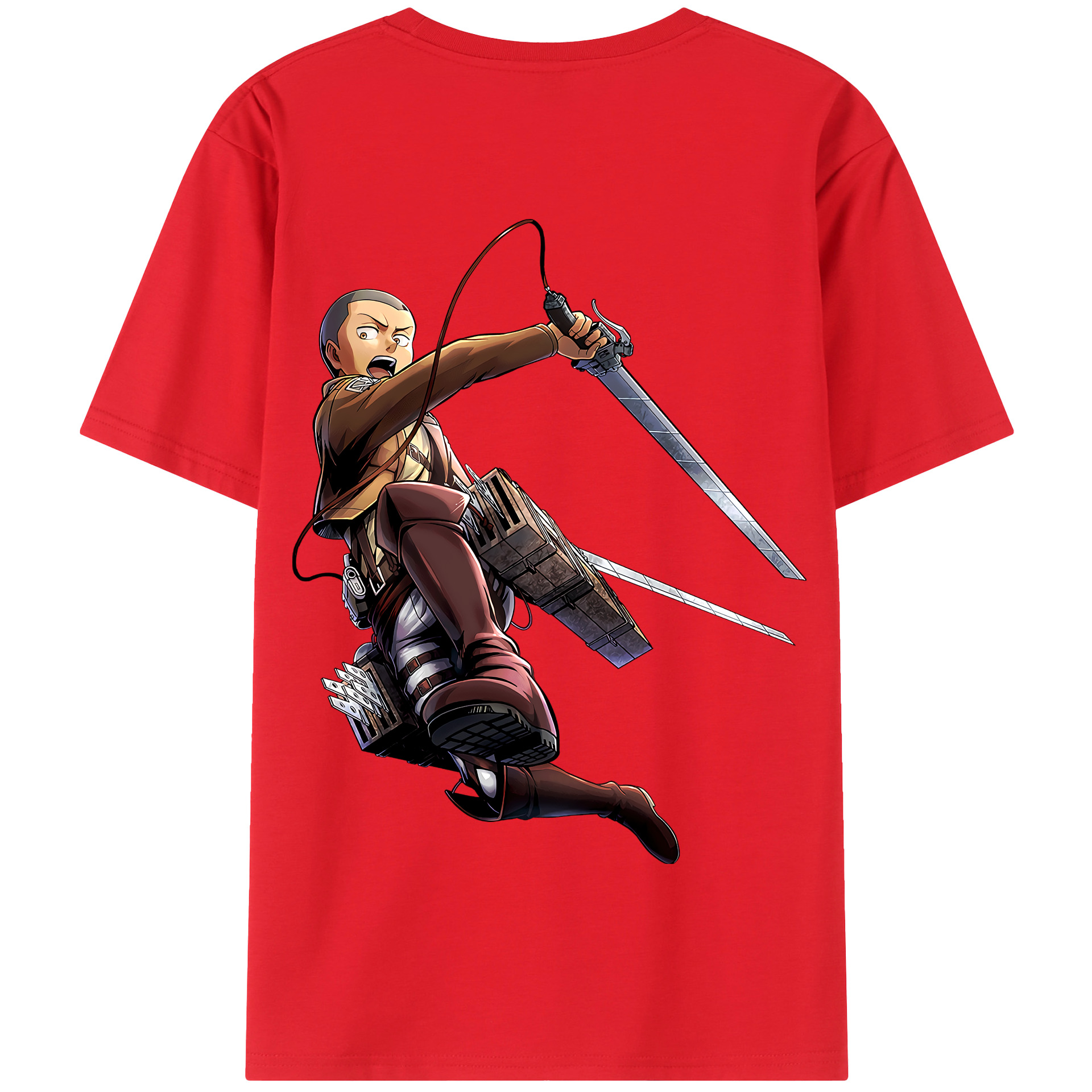 （画像用） 進撃の巨人 コニー·スプリンガー Attack on Titan Connie Springer 綿100％半袖Tシャツ（背面プリント）