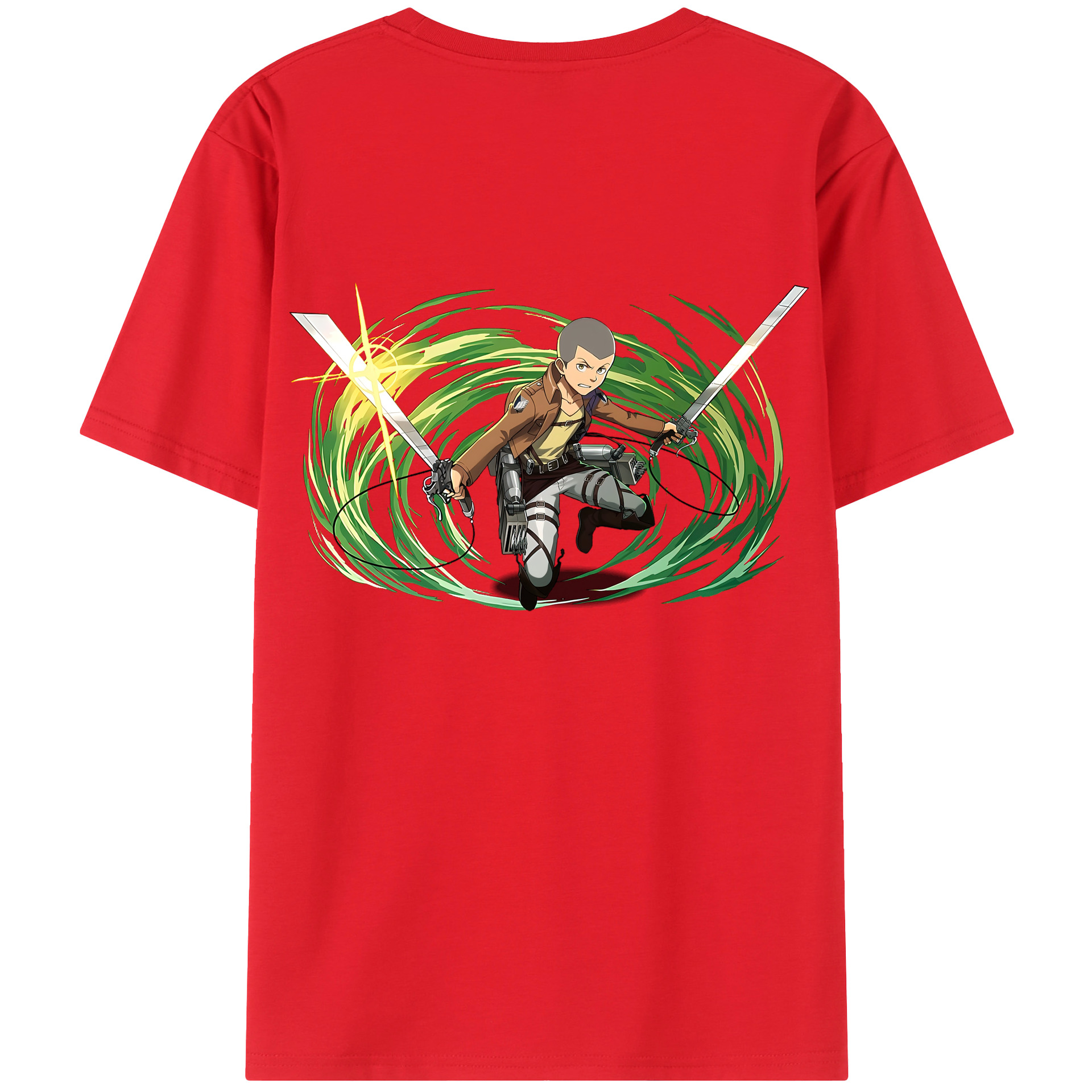 （画像用） 進撃の巨人 コニー·スプリンガー Attack on Titan Connie Springer 綿100％半袖Tシャツ（背面プリント）