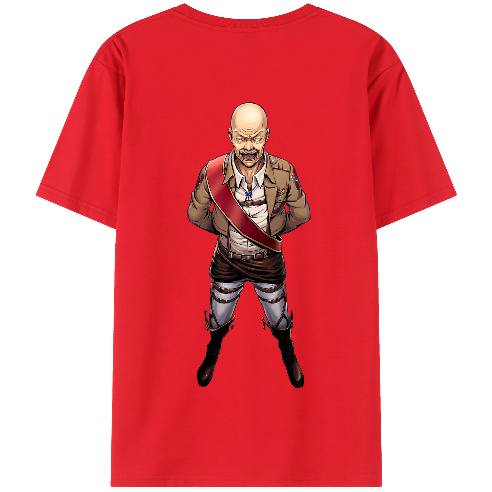 （画像用） 進撃の巨人 ドット·ピクシス Attack on Titan Dot Pixis 綿100％半袖Tシャツ（背面プリント）