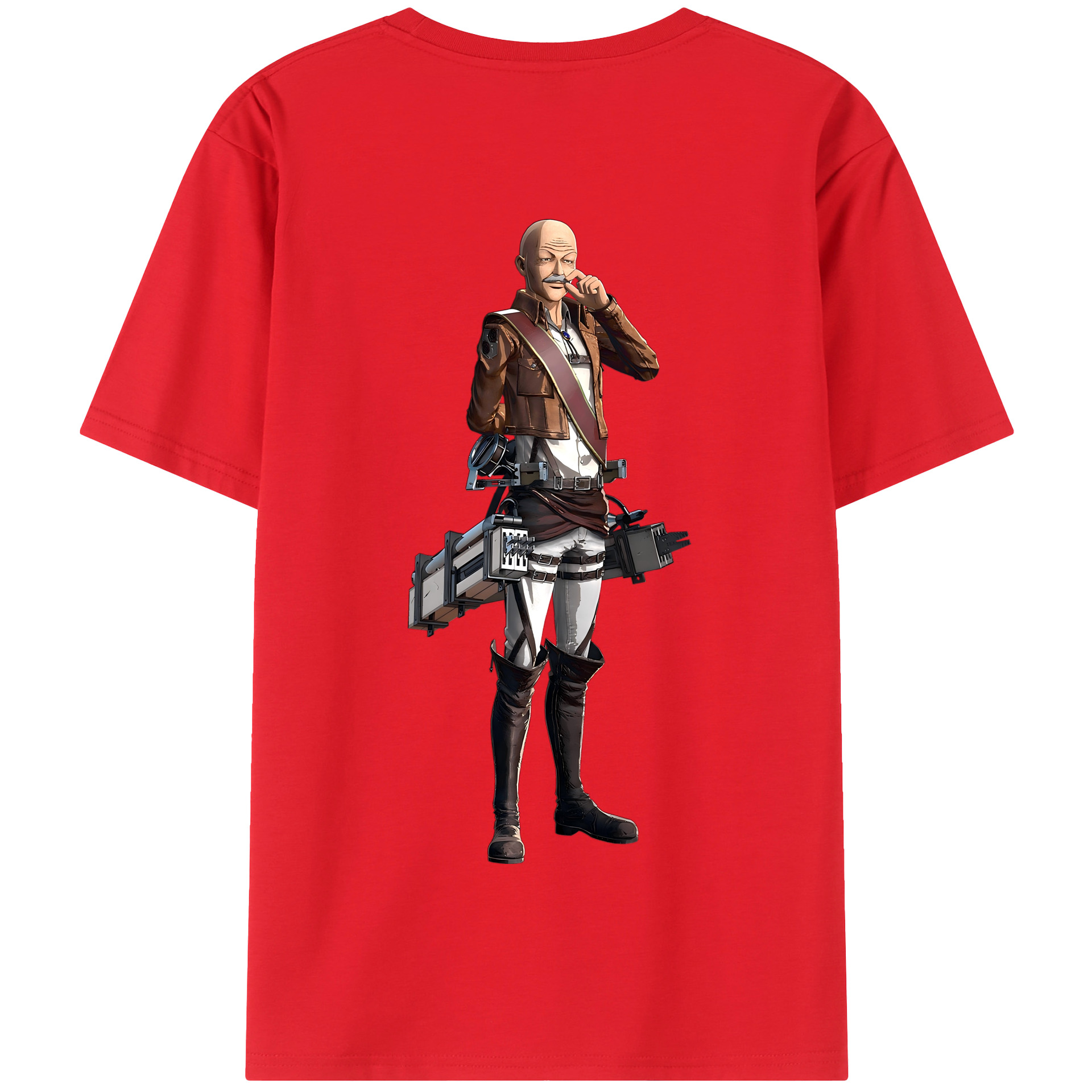 （画像用） 進撃の巨人 ドット·ピクシス Attack on Titan Dot Pixis 綿100％半袖Tシャツ（背面プリント）