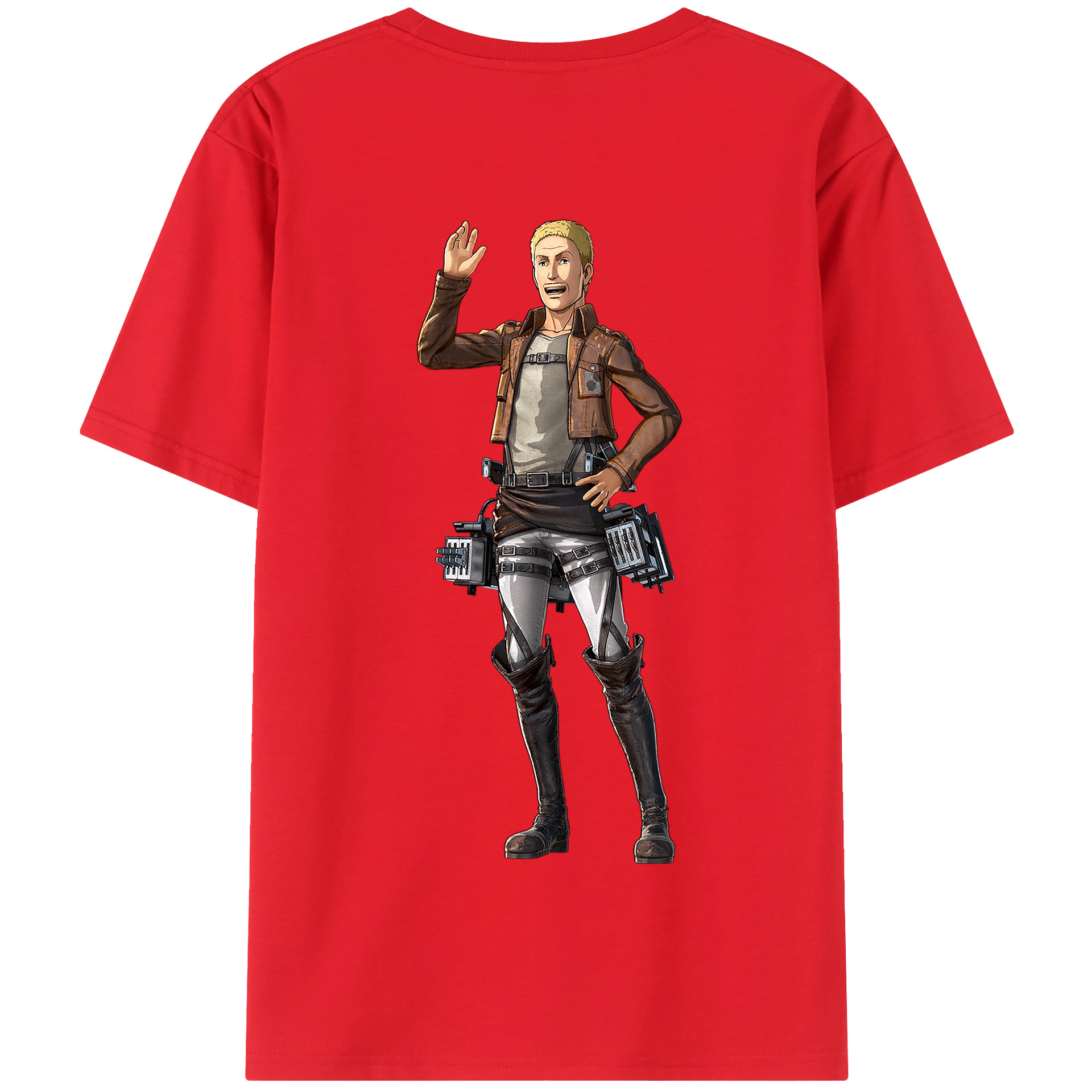 （画像用） 進撃の巨人 ハンネス Attack on Titan Hannes 綿100％半袖Tシャツ（背面プリント）