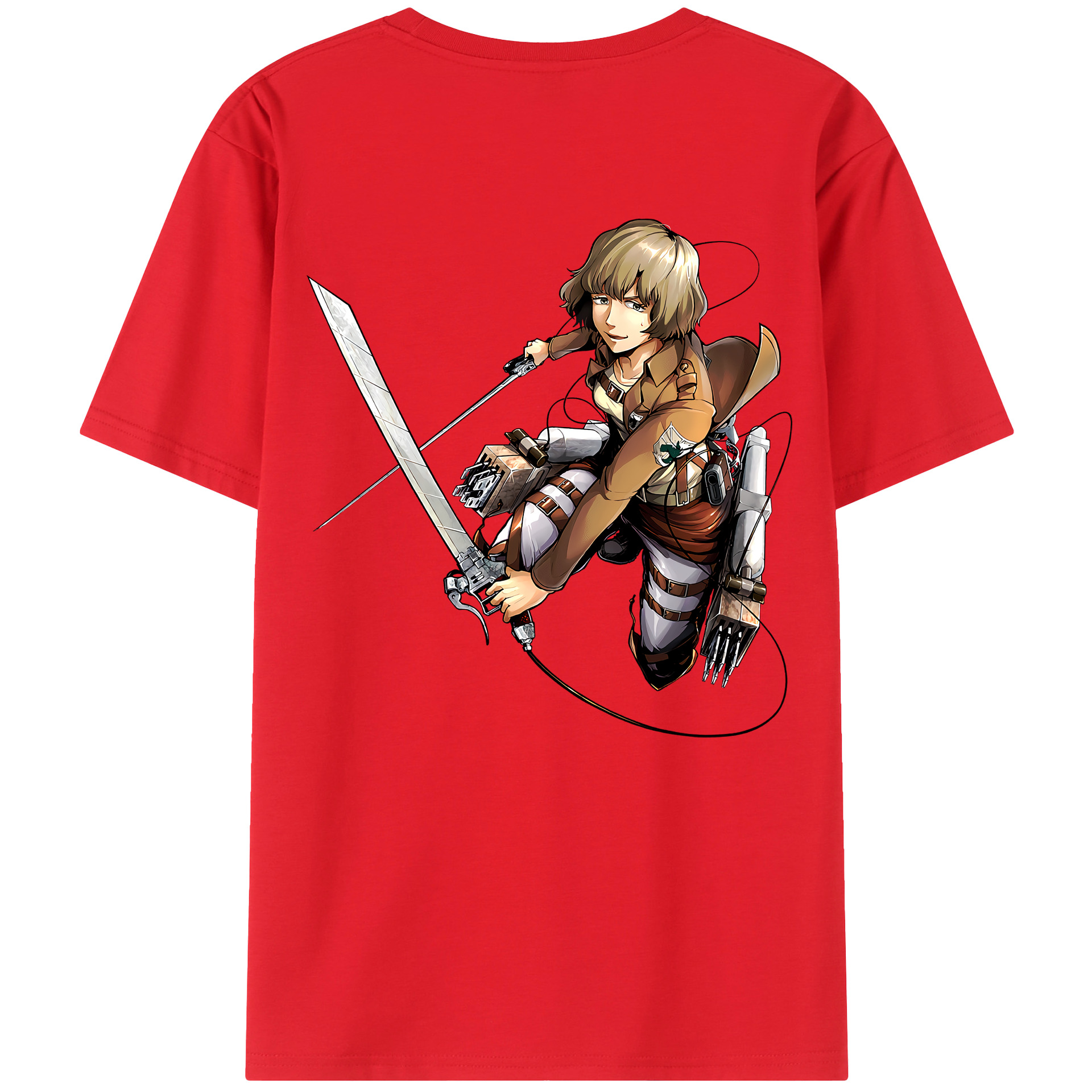 （画像用） 進撃の巨人 ヒツチ Attack on Titan Hitch 綿100％半袖Tシャツ（背面プリント）