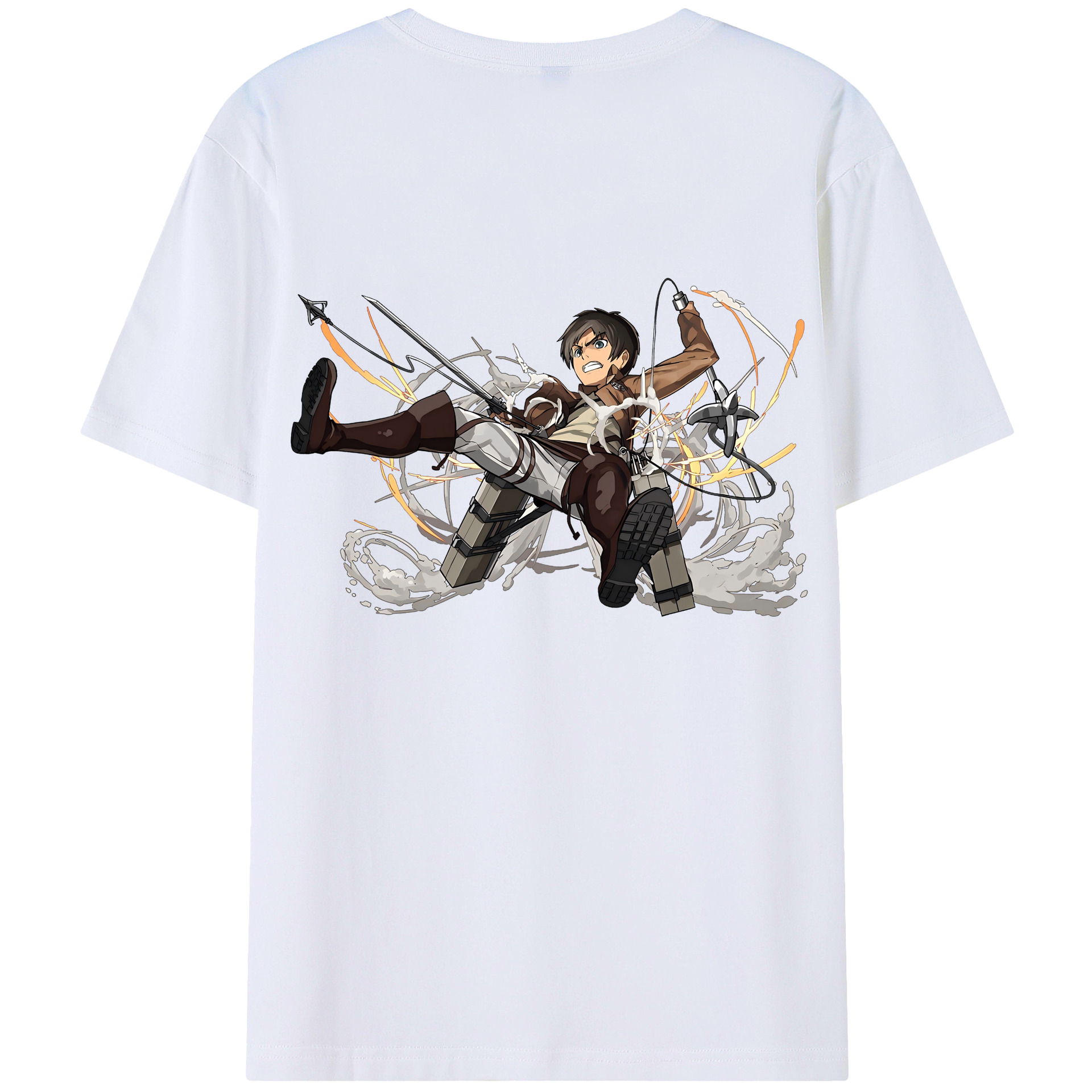 （画像用） 進撃の巨人 エレン･イェーガー Attack on Titan Eren Jäger 綿100％半袖Tシャツ（背面プリント）