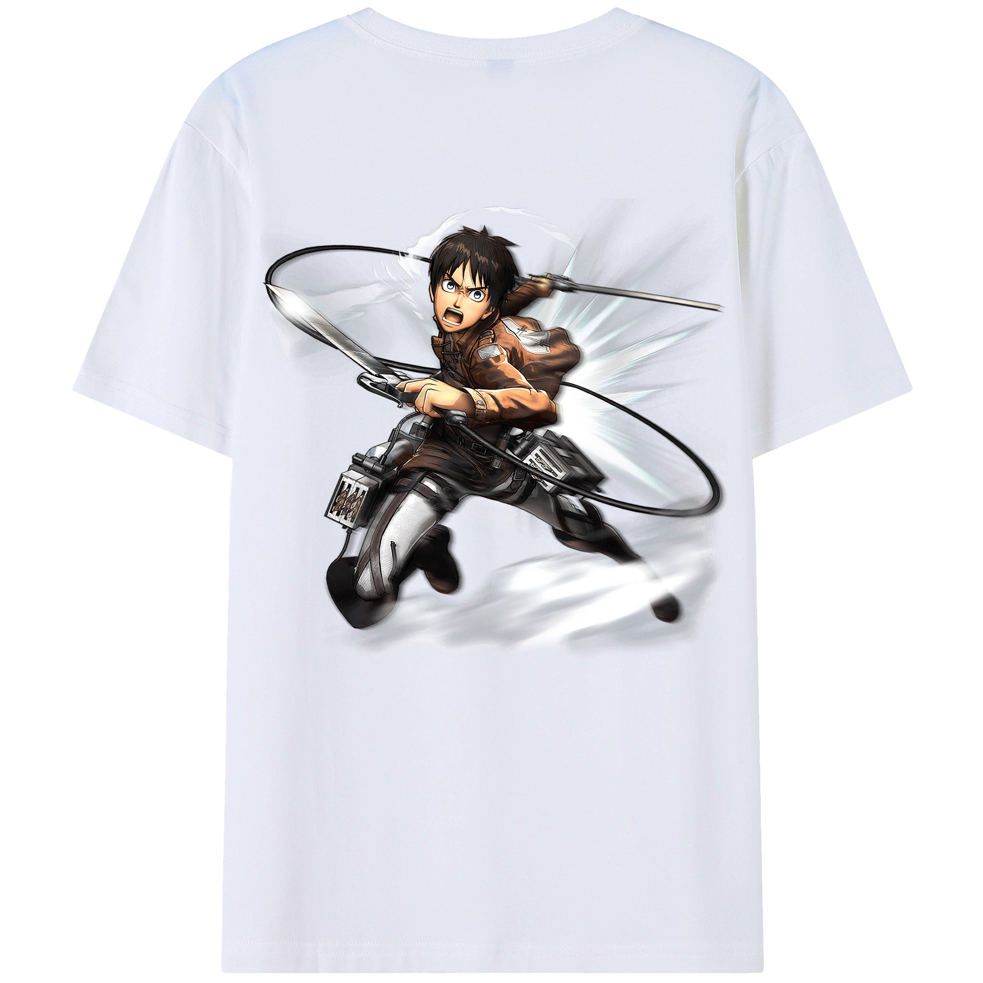 （画像用） 進撃の巨人 エレン･イェーガー Attack on Titan Eren Jäger 綿100％半袖Tシャツ（背面プリント）