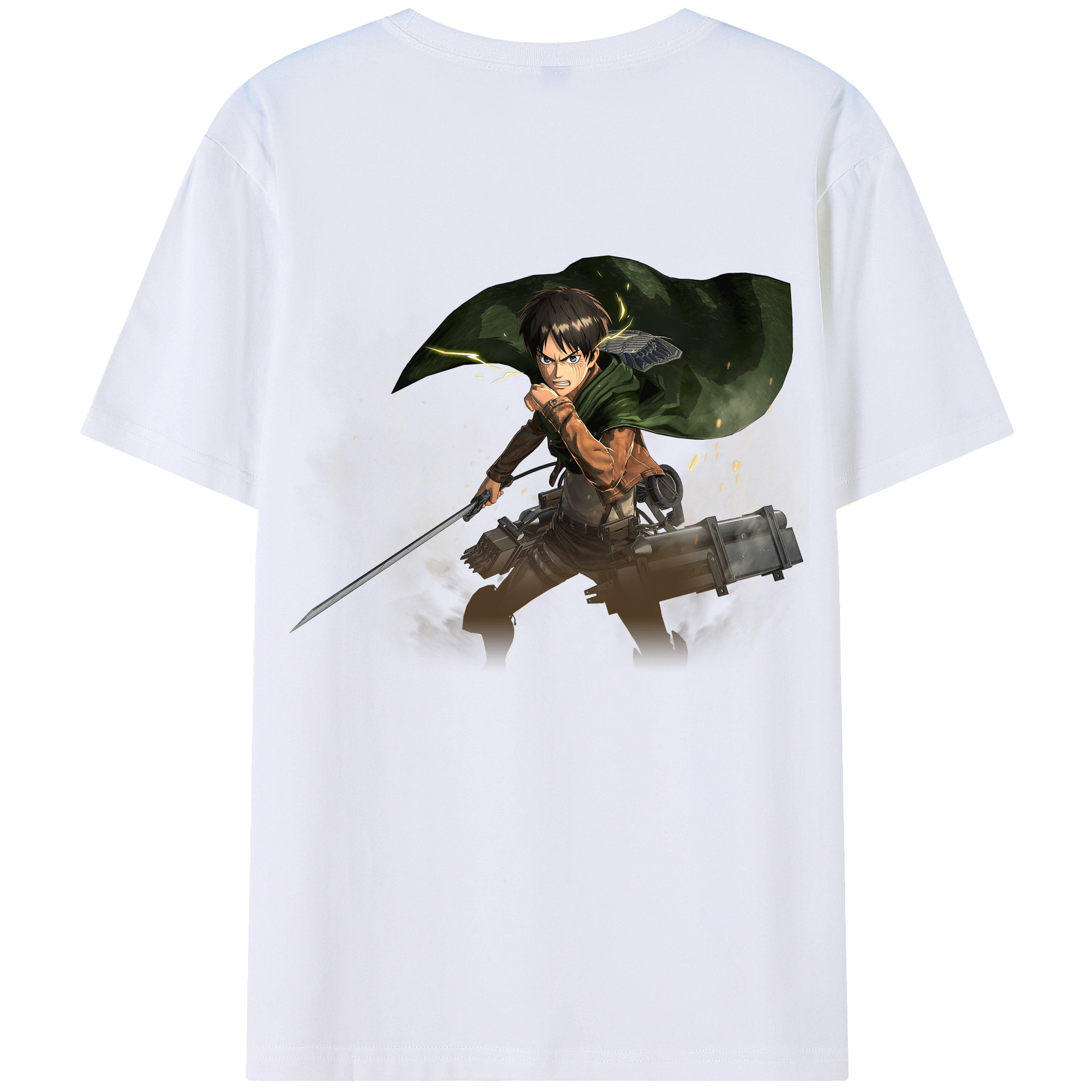 （画像用） 進撃の巨人 エレン･イェーガー Attack on Titan Eren Jäger 綿100％半袖Tシャツ（背面プリント）