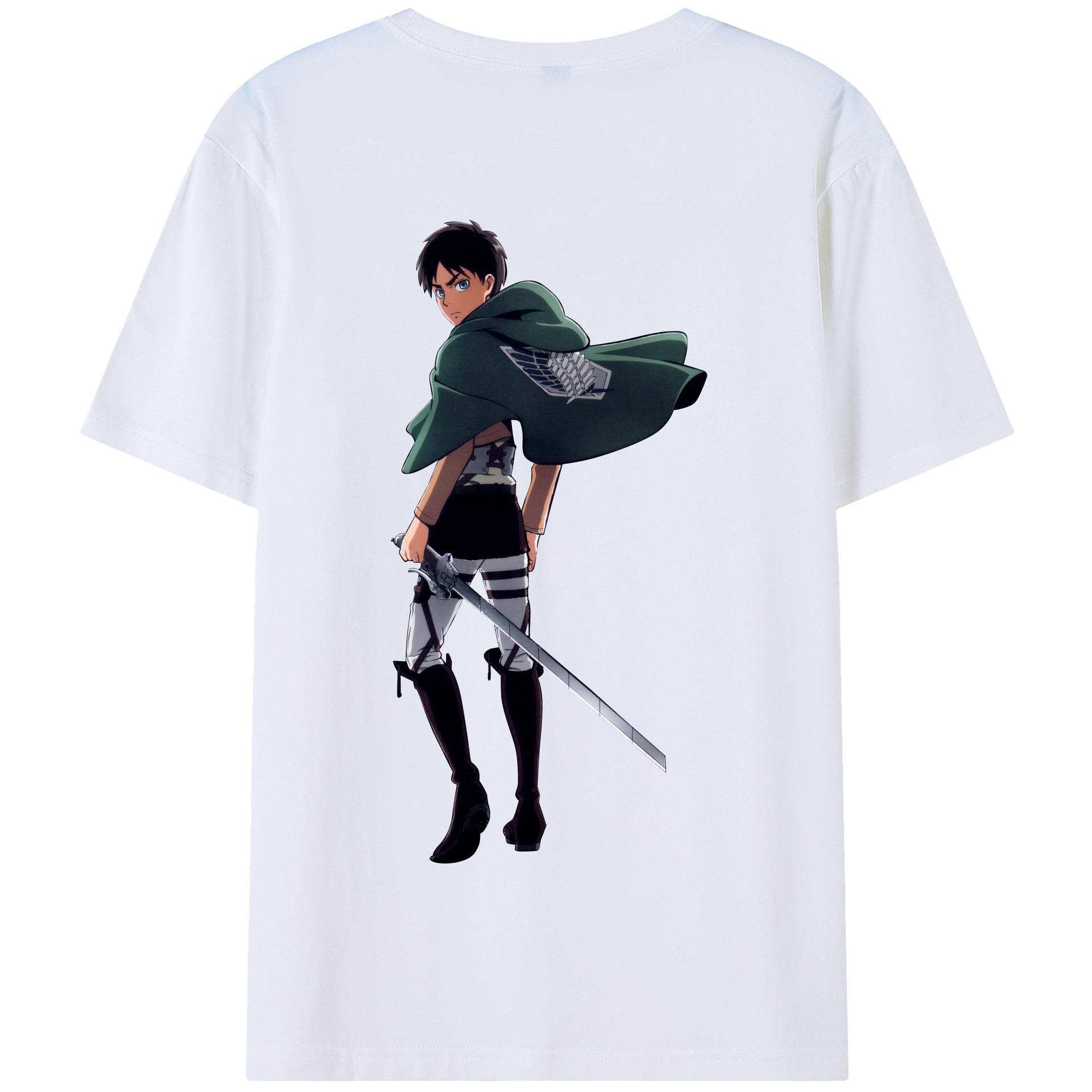 （画像用） 進撃の巨人 エレン･イェーガー Attack on Titan Eren Jäger 綿100％半袖Tシャツ（背面プリント）