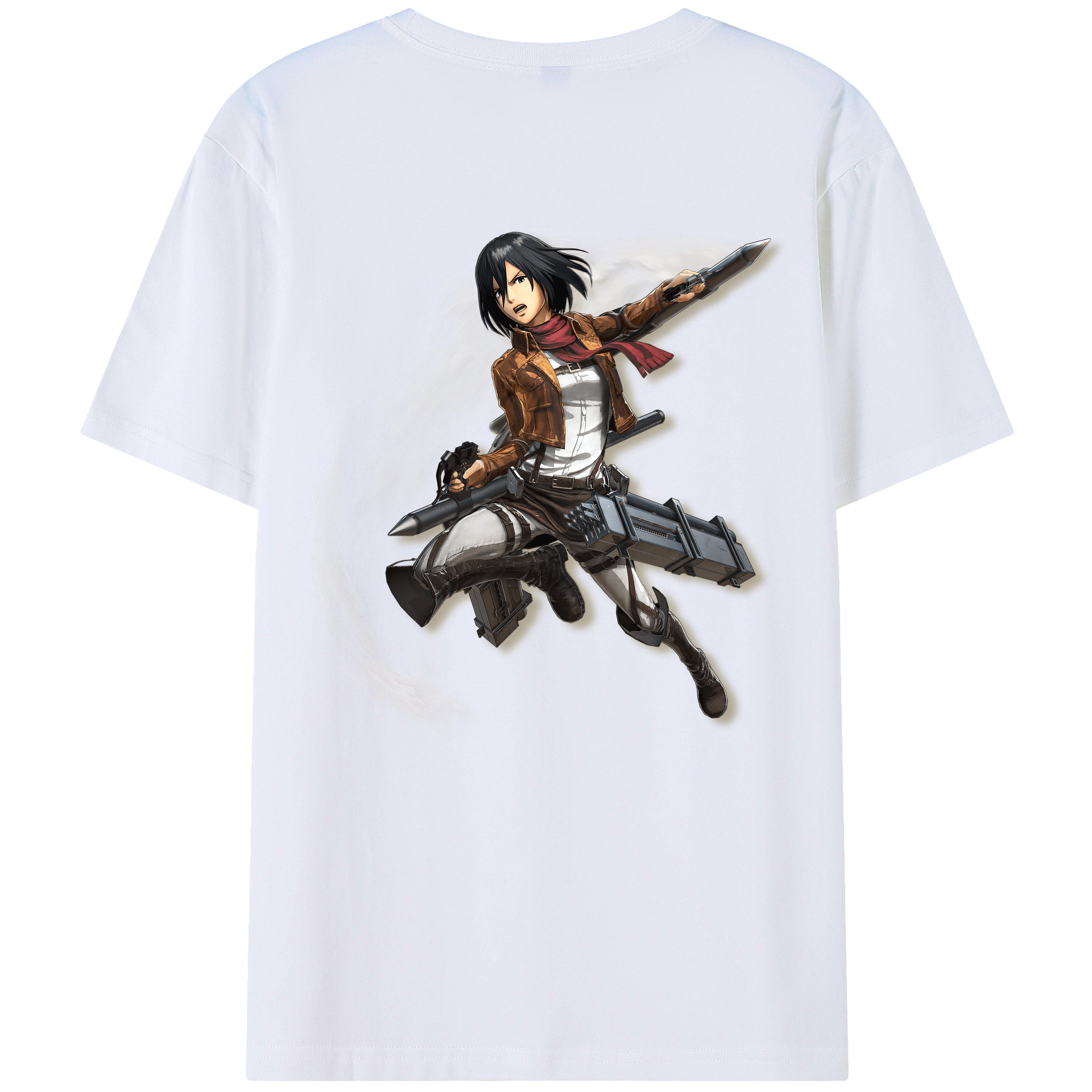 （画像用） 進撃の巨人 ミカサ·アッカーマン Attack on Titan Mikasa Ackerman 綿100％半袖Tシャツ（背面プリント）