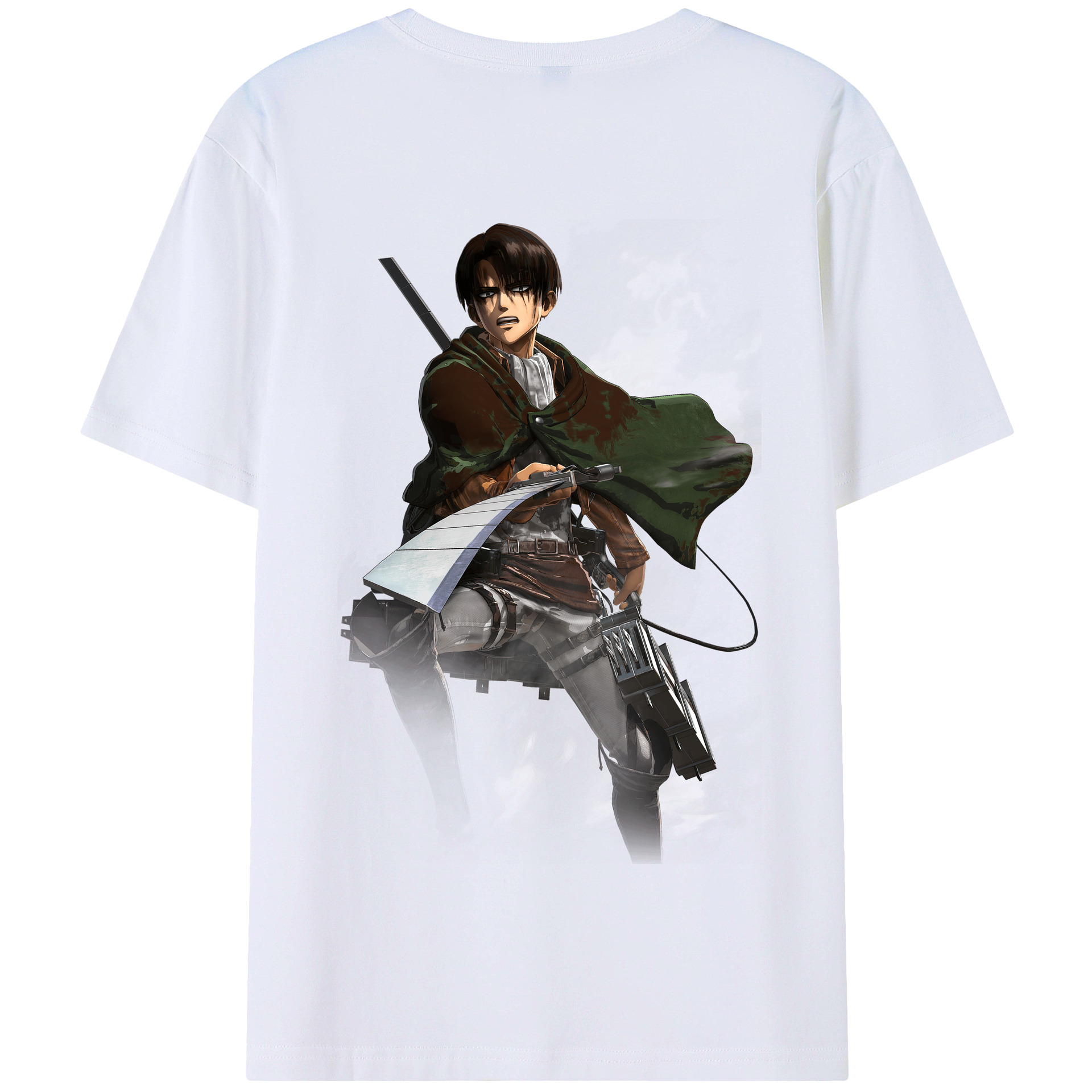 （画像用） 進撃の巨人 リヴァイ·アッカーマン Attack on Titan Levi Ackerman 綿100％半袖Tシャツ（背面プリント）