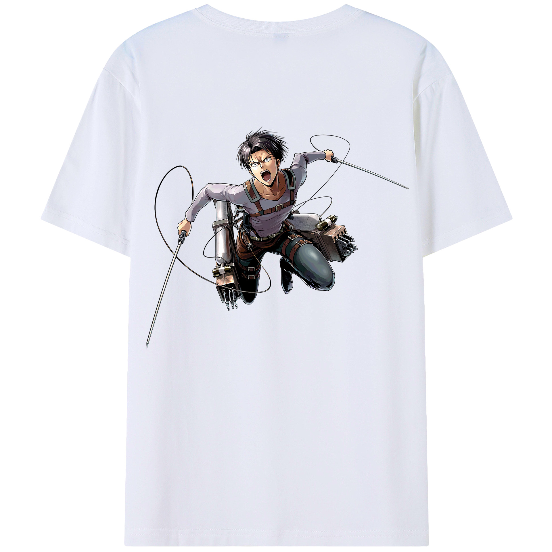 （画像用） 進撃の巨人 リヴァイ·アッカーマン Attack on Titan Levi Ackerman 綿100％半袖Tシャツ（背面プリント）