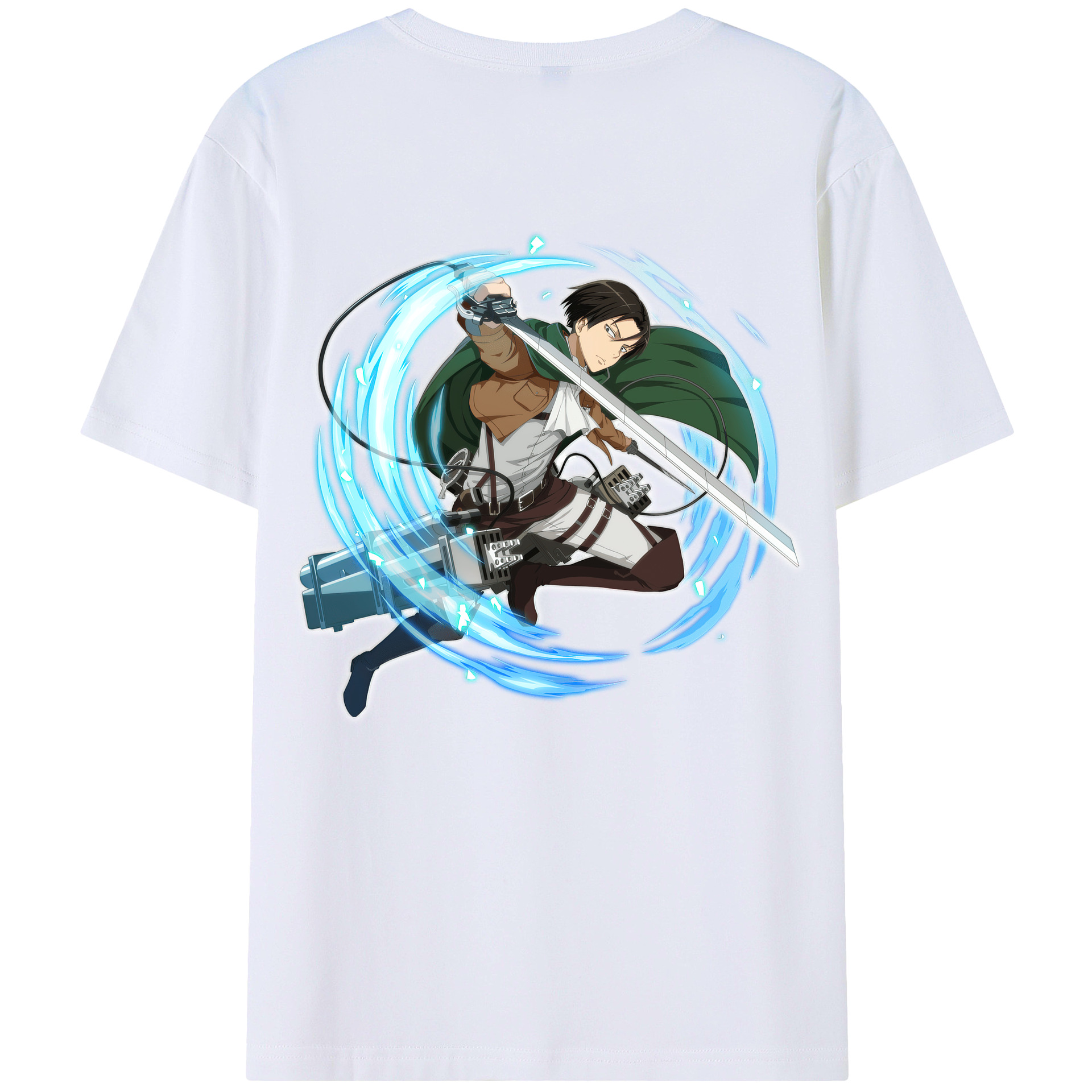 （画像用） 進撃の巨人 リヴァイ·アッカーマン Attack on Titan Levi Ackerman 綿100％半袖Tシャツ（背面プリント）