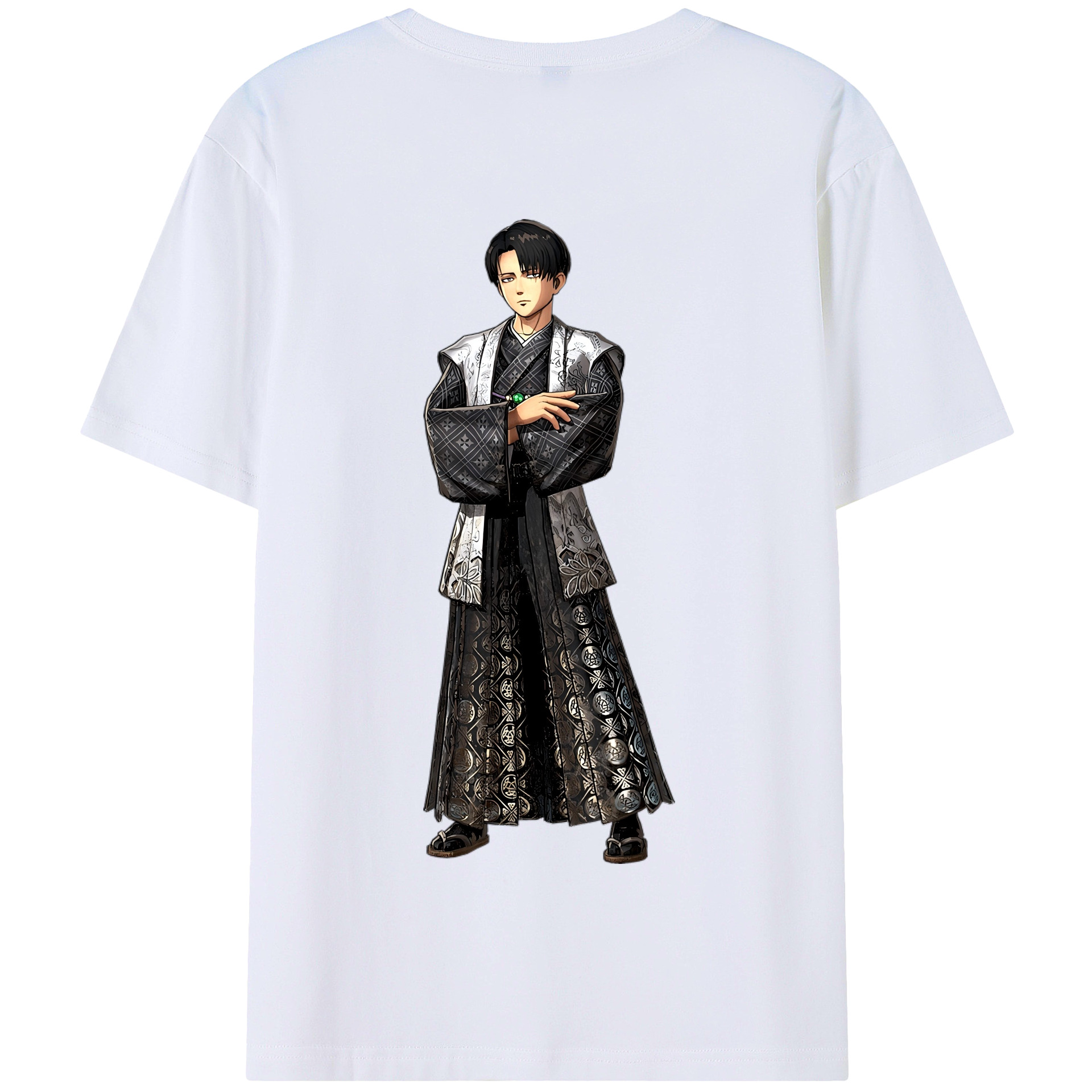 （画像用） 進撃の巨人 リヴァイ·アッカーマン Attack on Titan Levi Ackerman 綿100％半袖Tシャツ（背面プリント）