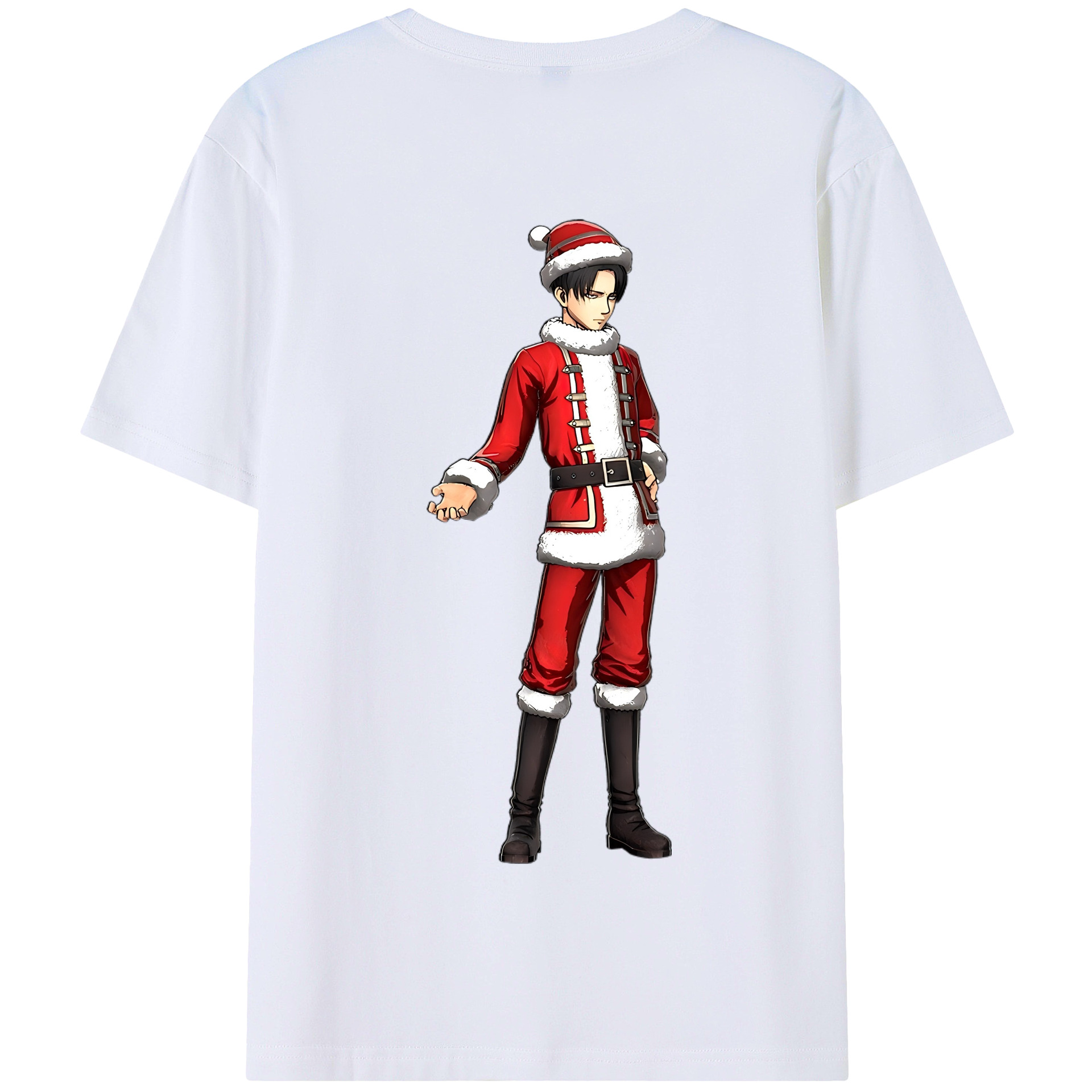 （画像用） 進撃の巨人 リヴァイ·アッカーマン Attack on Titan Levi Ackerman 綿100％半袖Tシャツ（背面プリント）
