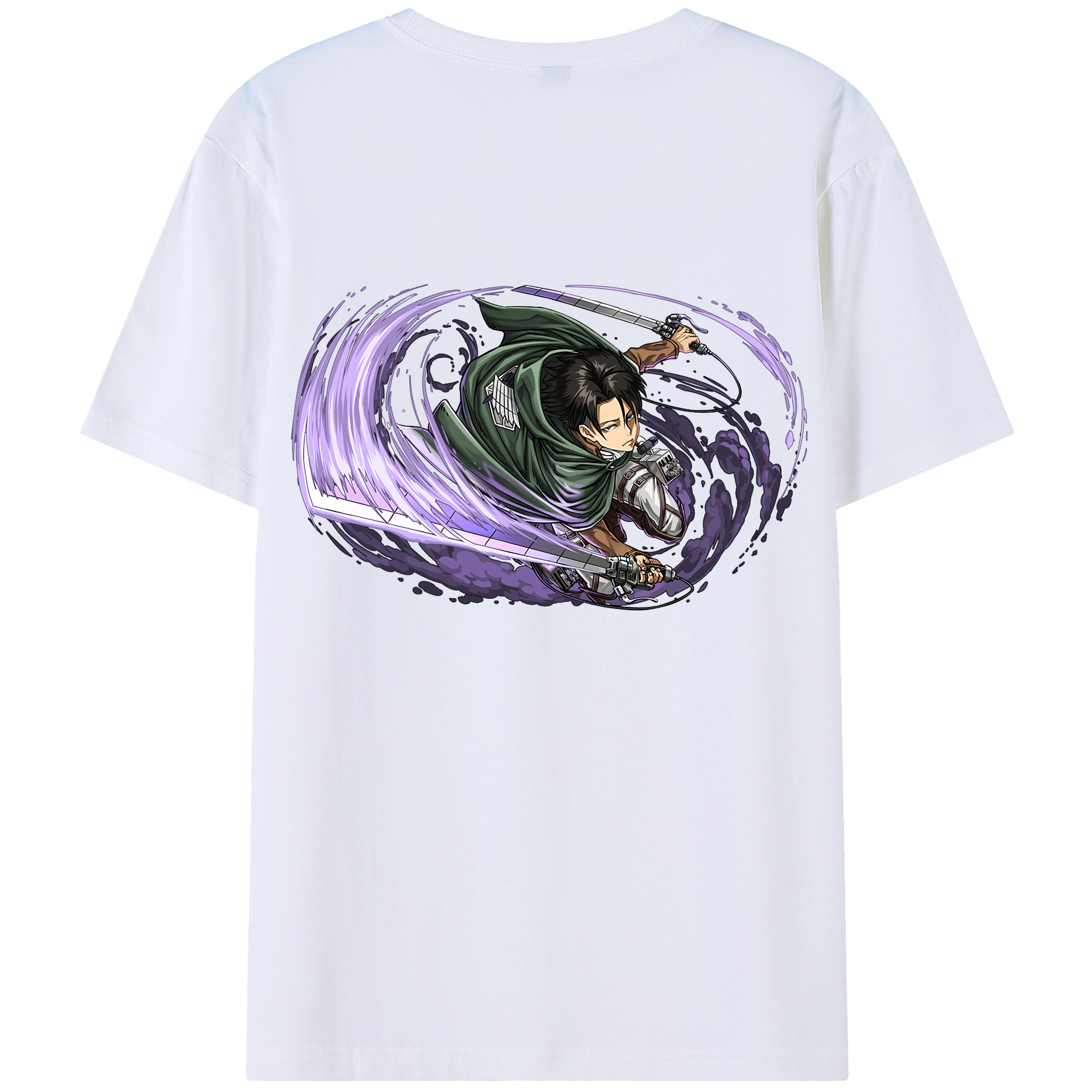 （画像用） 進撃の巨人 リヴァイ·アッカーマン Attack on Titan Levi Ackerman 綿100％半袖Tシャツ（背面プリント）