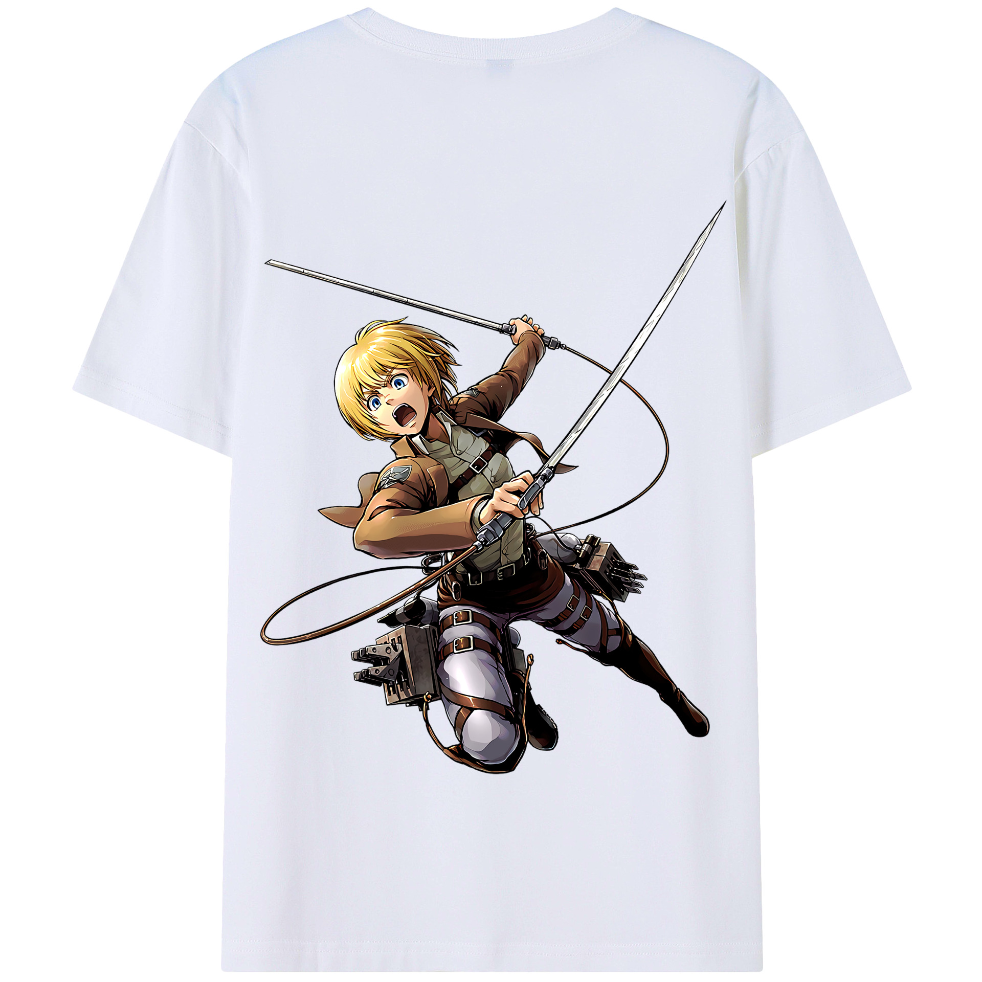 （画像用） 進撃の巨人 アルミン·アルレルト Attack on Titan Armin Arlert 綿100％半袖Tシャツ（背面プリント）