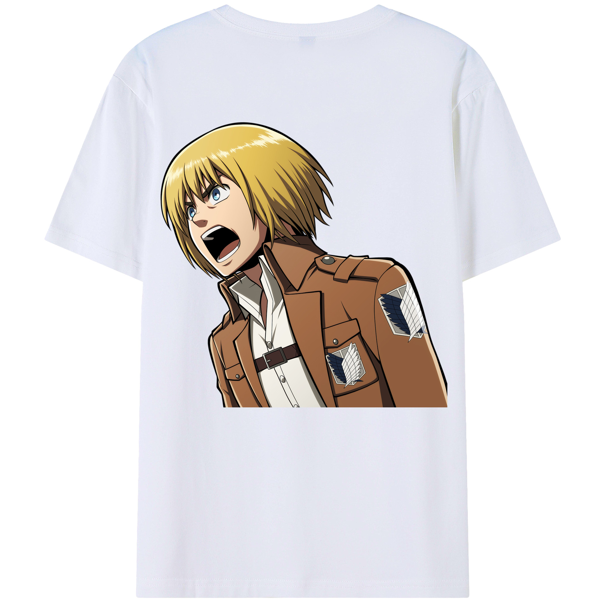 （画像用） 進撃の巨人 アルミン·アルレルト Attack on Titan Armin Arlert 綿100％半袖Tシャツ（背面プリント）
