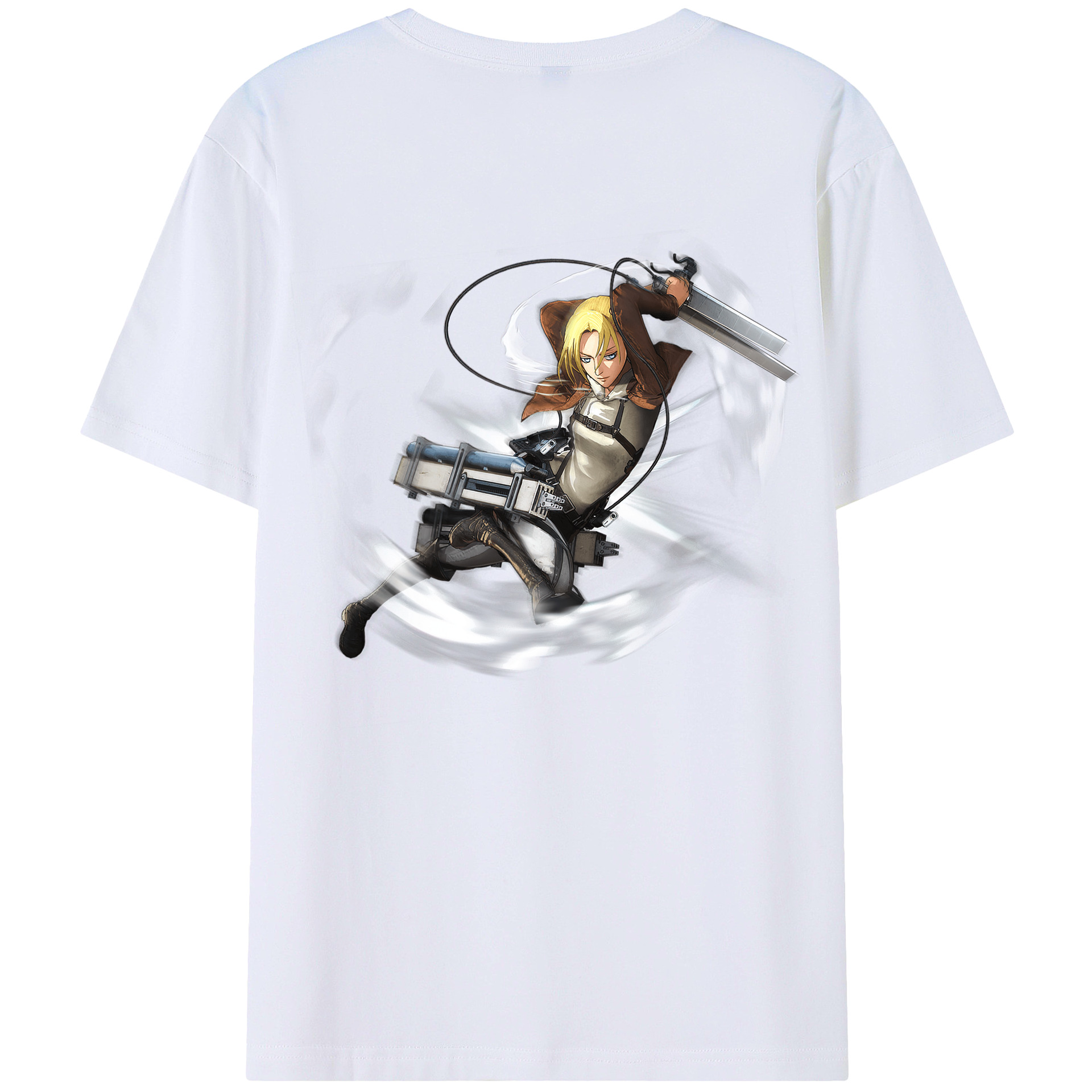 （画像用） 進撃の巨人 アニ・レオンハート Attack on Titan Annie Leonhart 綿100％半袖Tシャツ（背面プリント）