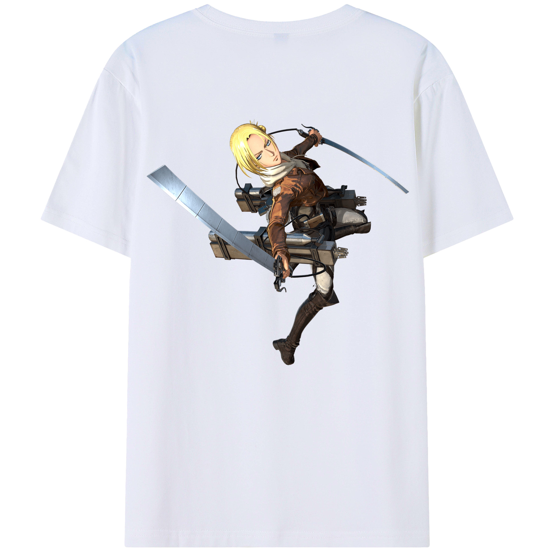 （画像用） 進撃の巨人 アニ・レオンハート Attack on Titan Annie Leonhart 綿100％半袖Tシャツ（背面プリント）