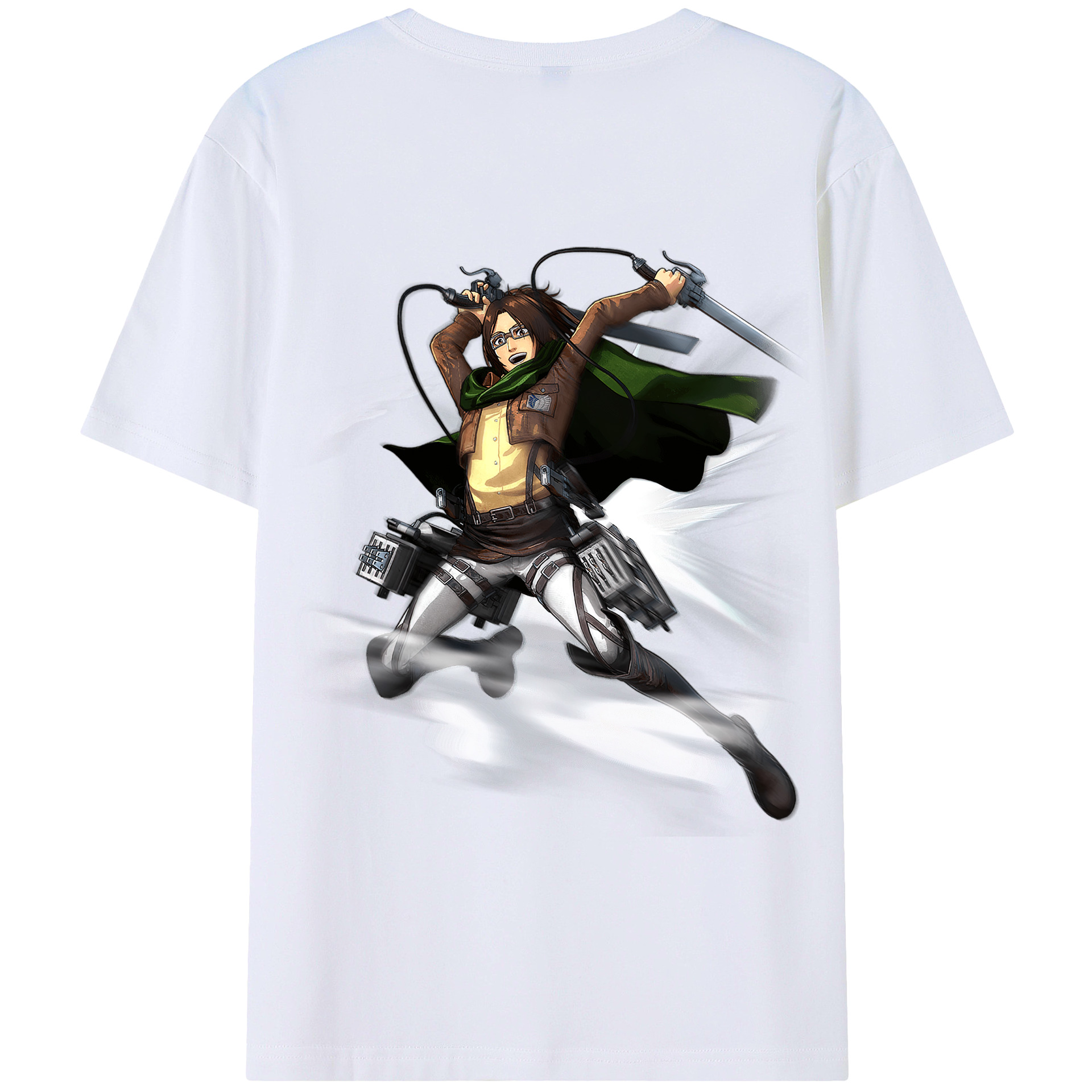 （画像用） 進撃の巨人 ハンジ·ゾエ Attack on Titan Hanji Zoe 綿100％半袖Tシャツ（背面プリント）