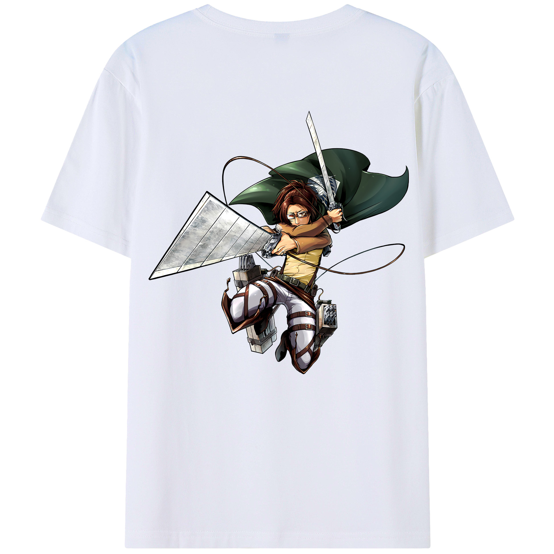 （画像用） 進撃の巨人 ハンジ·ゾエ Attack on Titan Hanji Zoe 綿100％半袖Tシャツ（背面プリント）