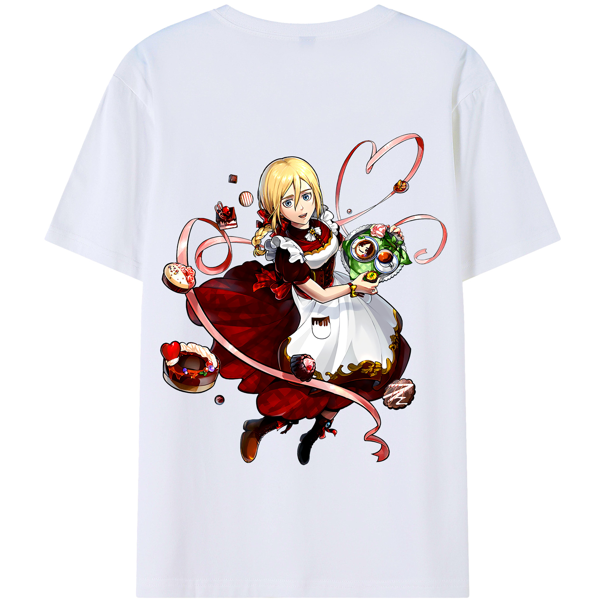 （画像用） 進撃の巨人 クリスタ·レンズ Attack on Titan Christa Lenz 綿100％半袖Tシャツ（背面プリント）