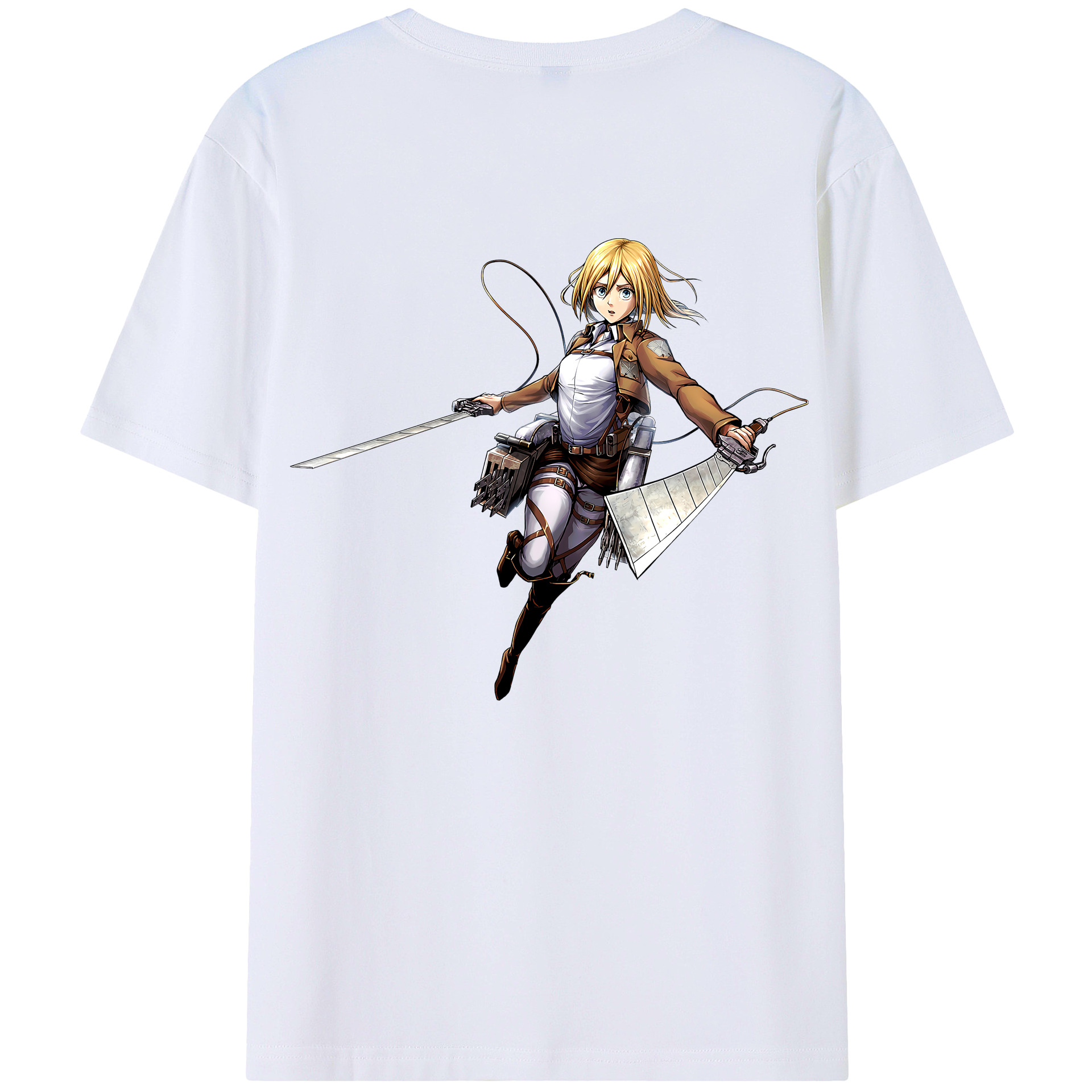 （画像用） 進撃の巨人 クリスタ·レンズ Attack on Titan Christa Lenz 綿100％半袖Tシャツ（背面プリント）