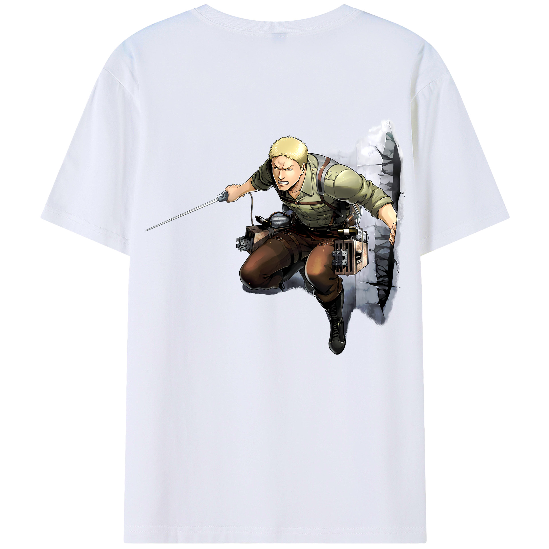 （画像用） 進撃の巨人 ライナー・ブラウン Attack on Titan Reiner Braun 綿100％半袖Tシャツ（背面プリント）
