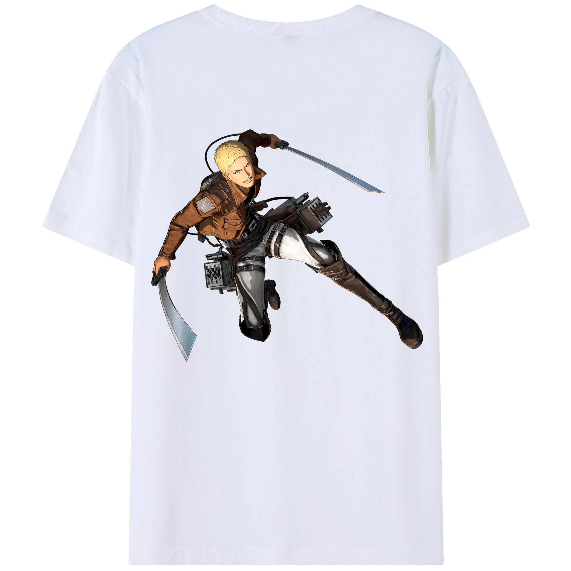 （画像用） 進撃の巨人 ライナー・ブラウン Attack on Titan Reiner Braun 綿100％半袖Tシャツ（背面プリント）