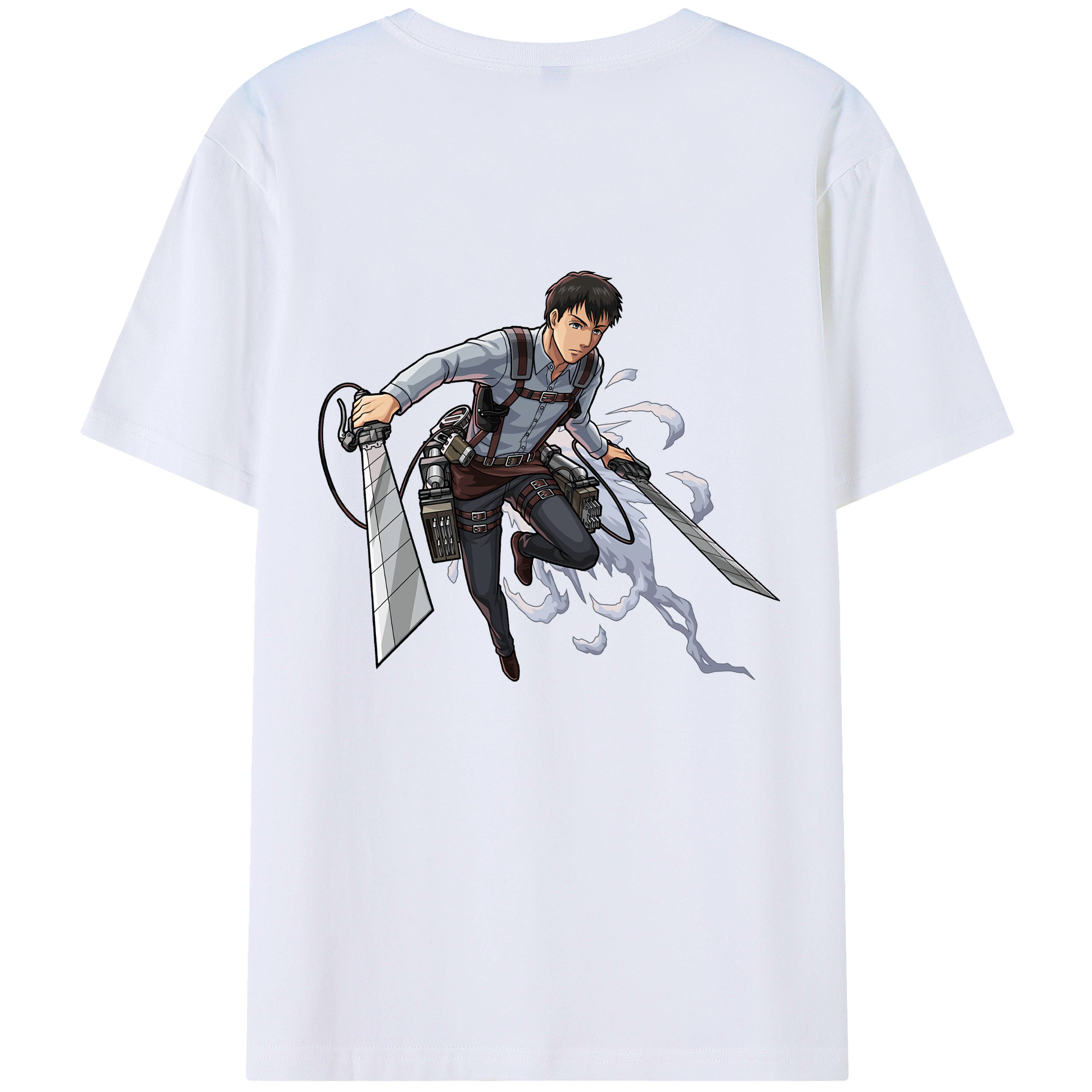 （画像用） 進撃の巨人 ベルトルト・フーバー Attack on Titan Bertholdt Hoover 綿100％半袖Tシャツ（背面プリント）