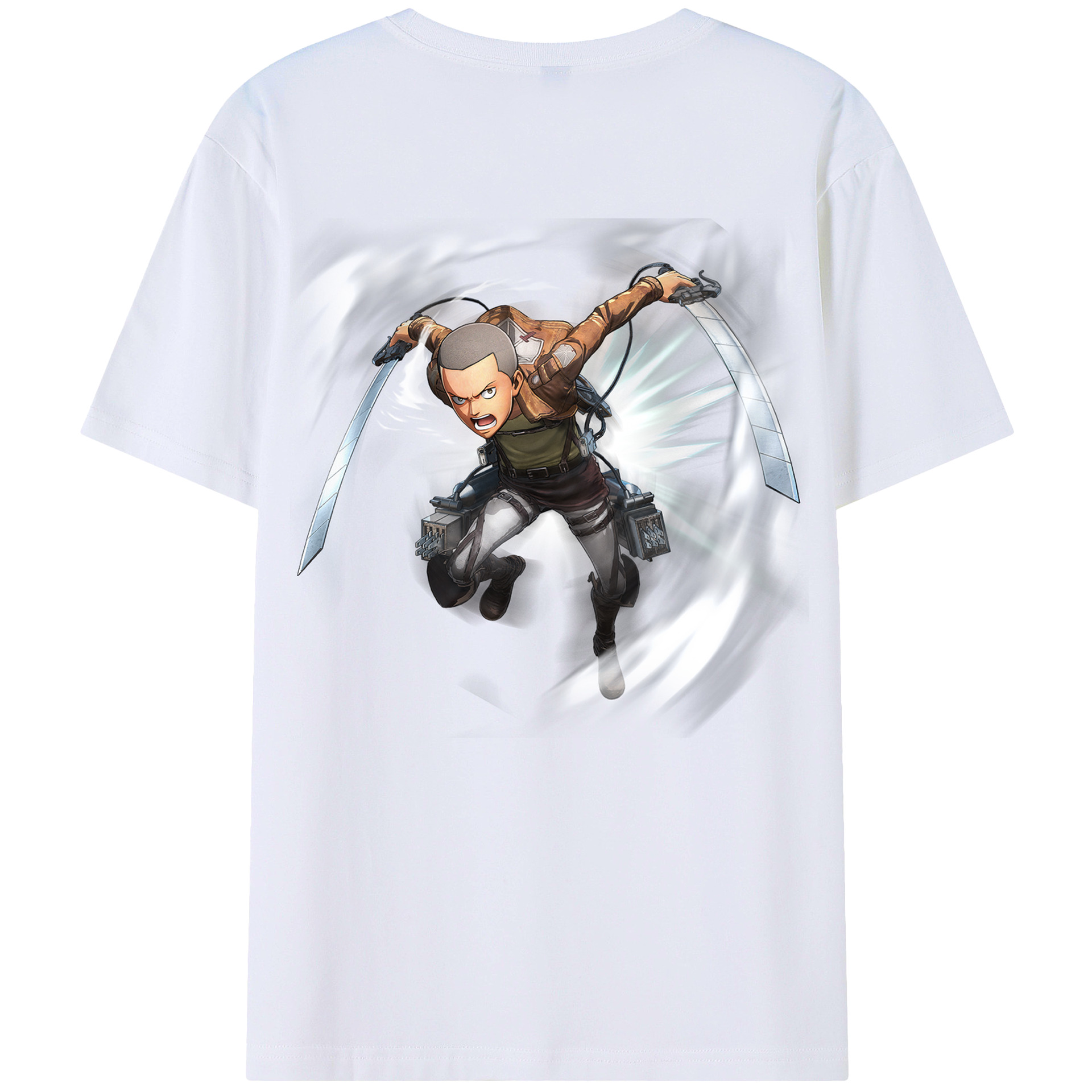 （画像用） 進撃の巨人 コニー·スプリンガー Attack on Titan Connie Springer 綿100％半袖Tシャツ（背面プリント）