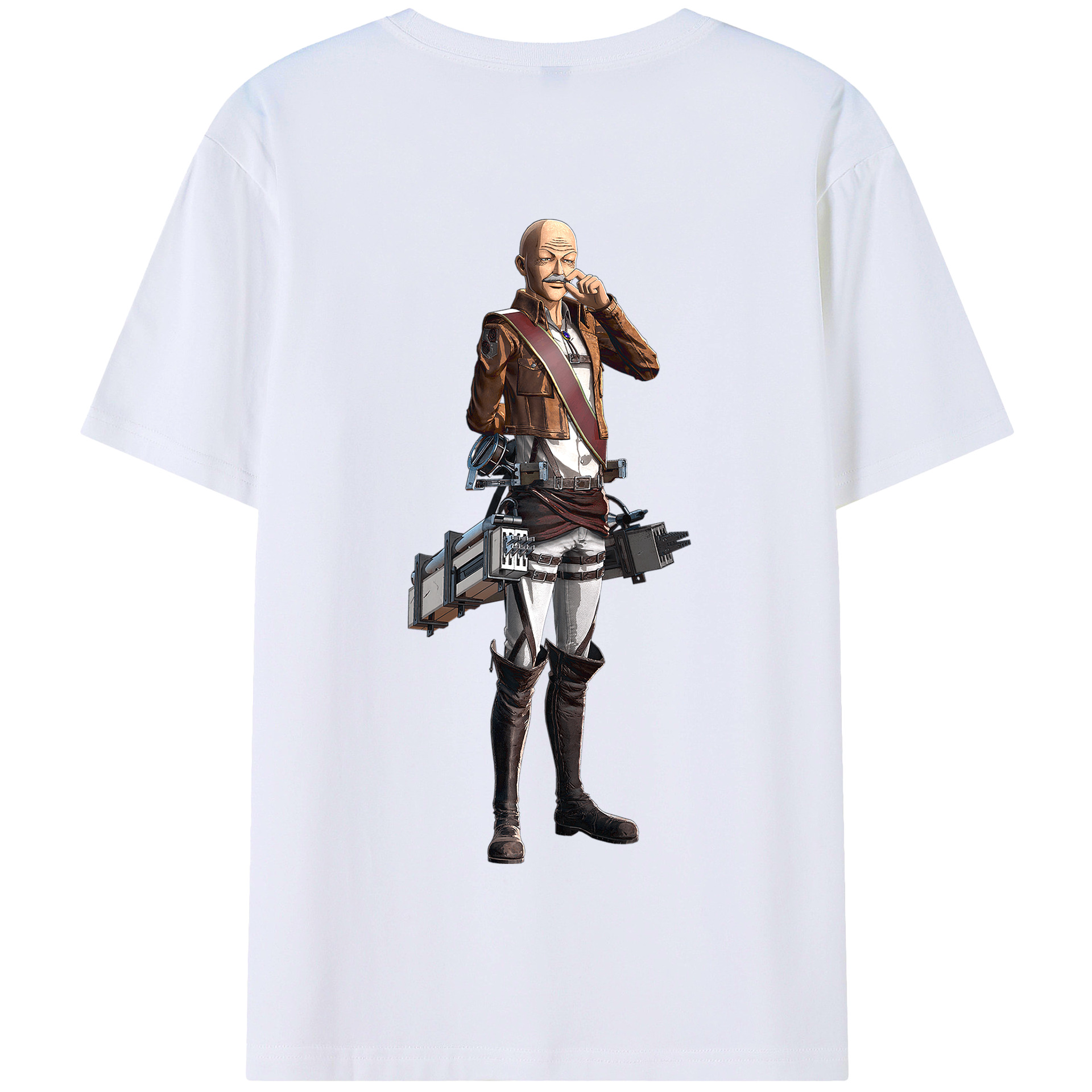 （画像用） 進撃の巨人 ドット·ピクシス Attack on Titan Dot Pixis 綿100％半袖Tシャツ（背面プリント）