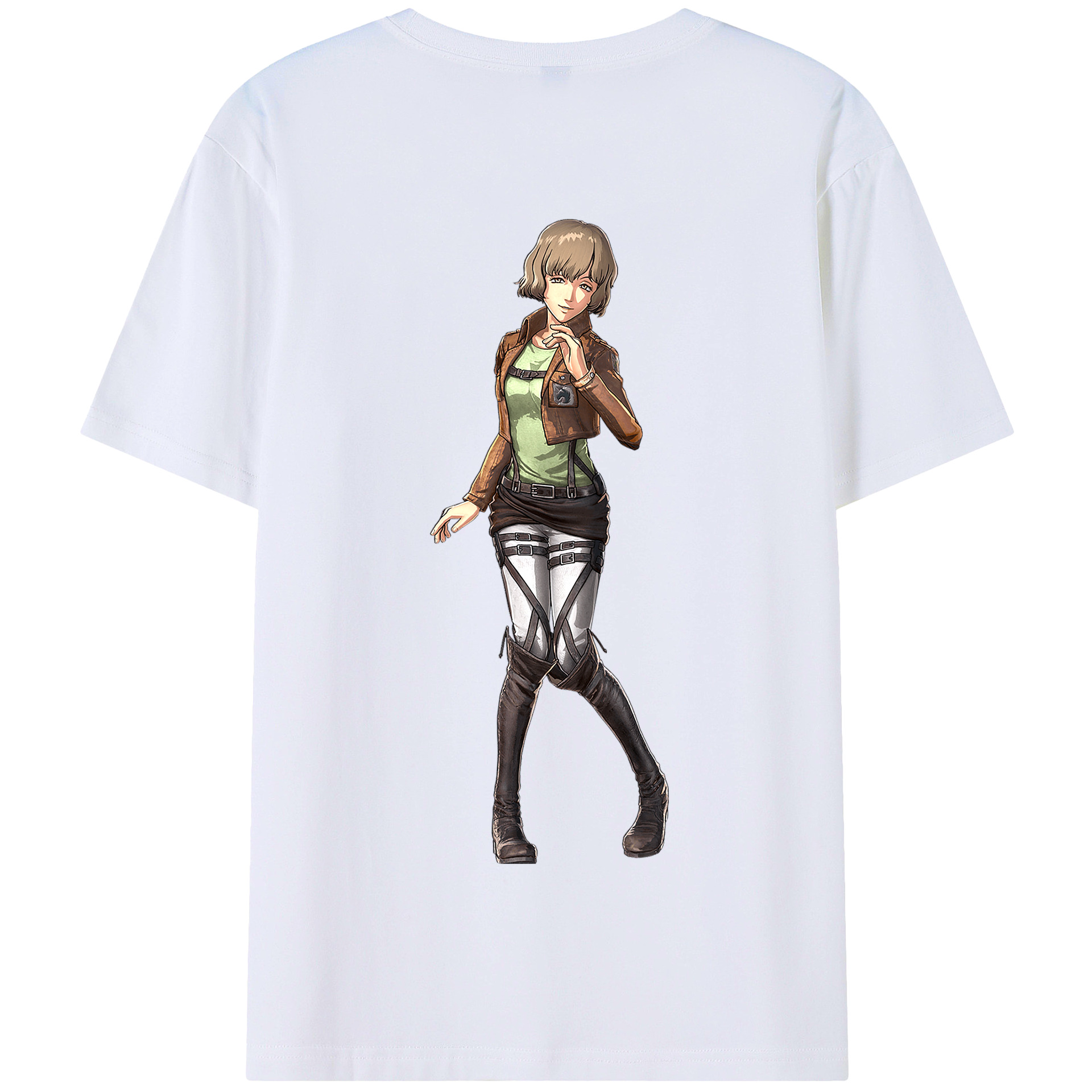 （画像用） 進撃の巨人 ヒツチ Attack on Titan Hitch 綿100％半袖Tシャツ（背面プリント）