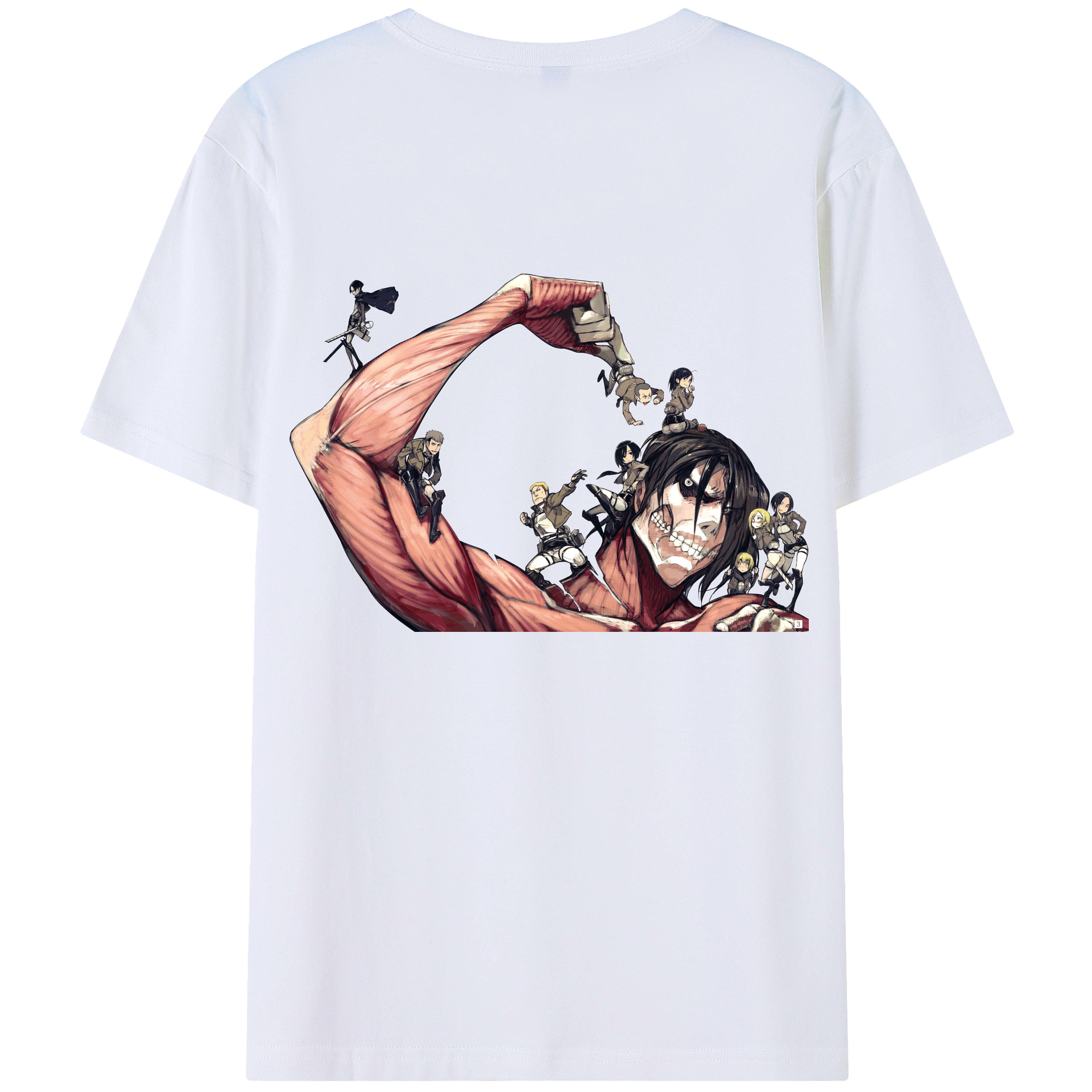 （画像用） 進撃の巨人 Attack on Titan 綿100％半袖Tシャツ（背面プリント）