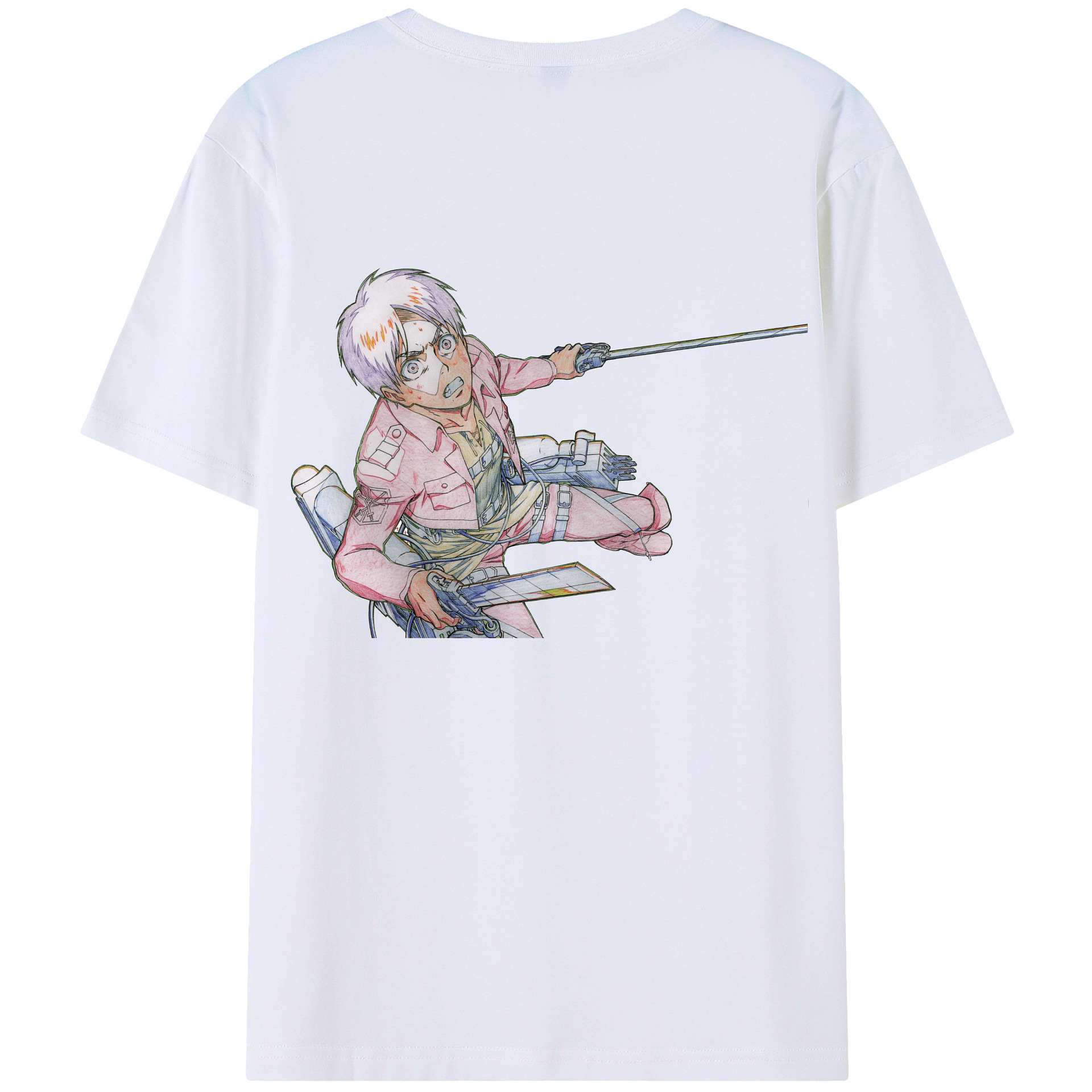 （画像用） 進撃の巨人 エレン･イェーガー Attack on Titan Eren Jäger 綿100％半袖Tシャツ（背面プリント）