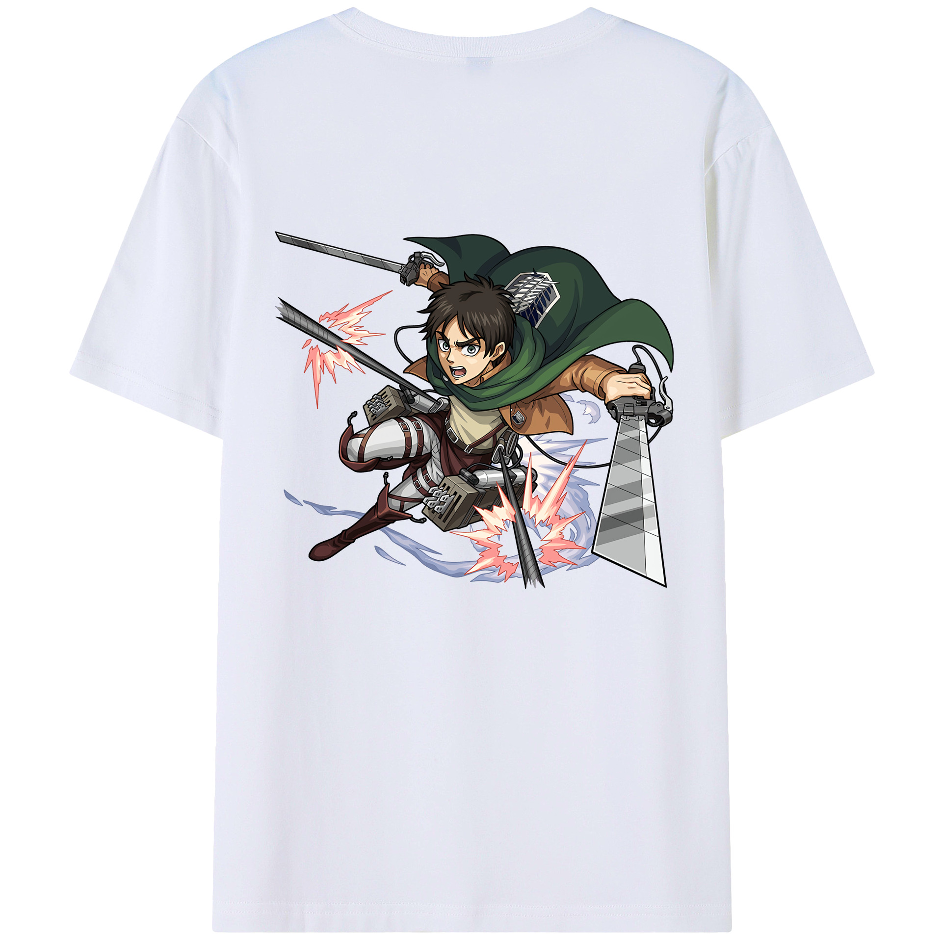 （画像用） 進撃の巨人 エレン･イェーガー Attack on Titan Eren Jäger 綿100％半袖Tシャツ（背面プリント）