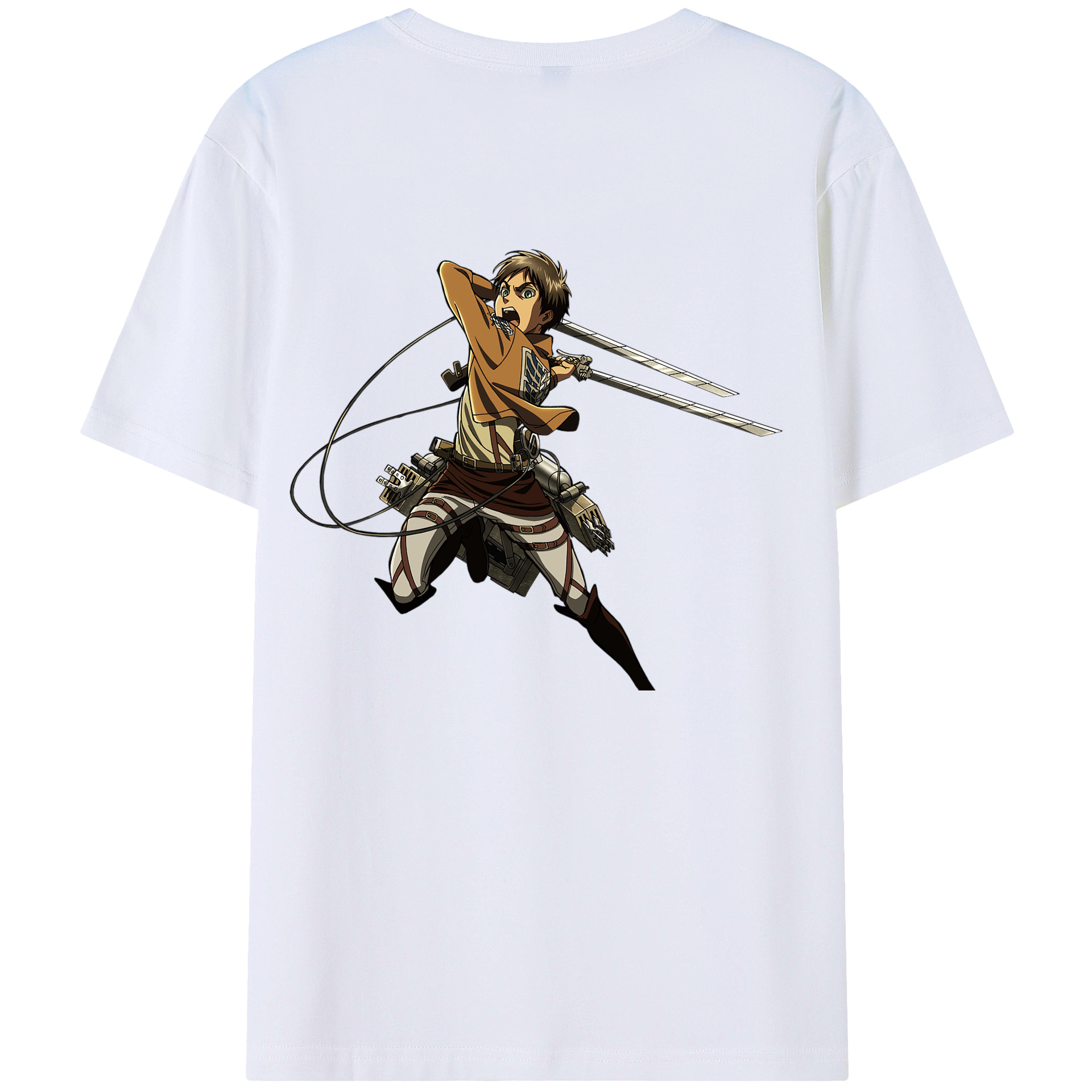（画像用） 進撃の巨人 エレン･イェーガー Attack on Titan Eren Jäger 綿100％半袖Tシャツ（背面プリント）