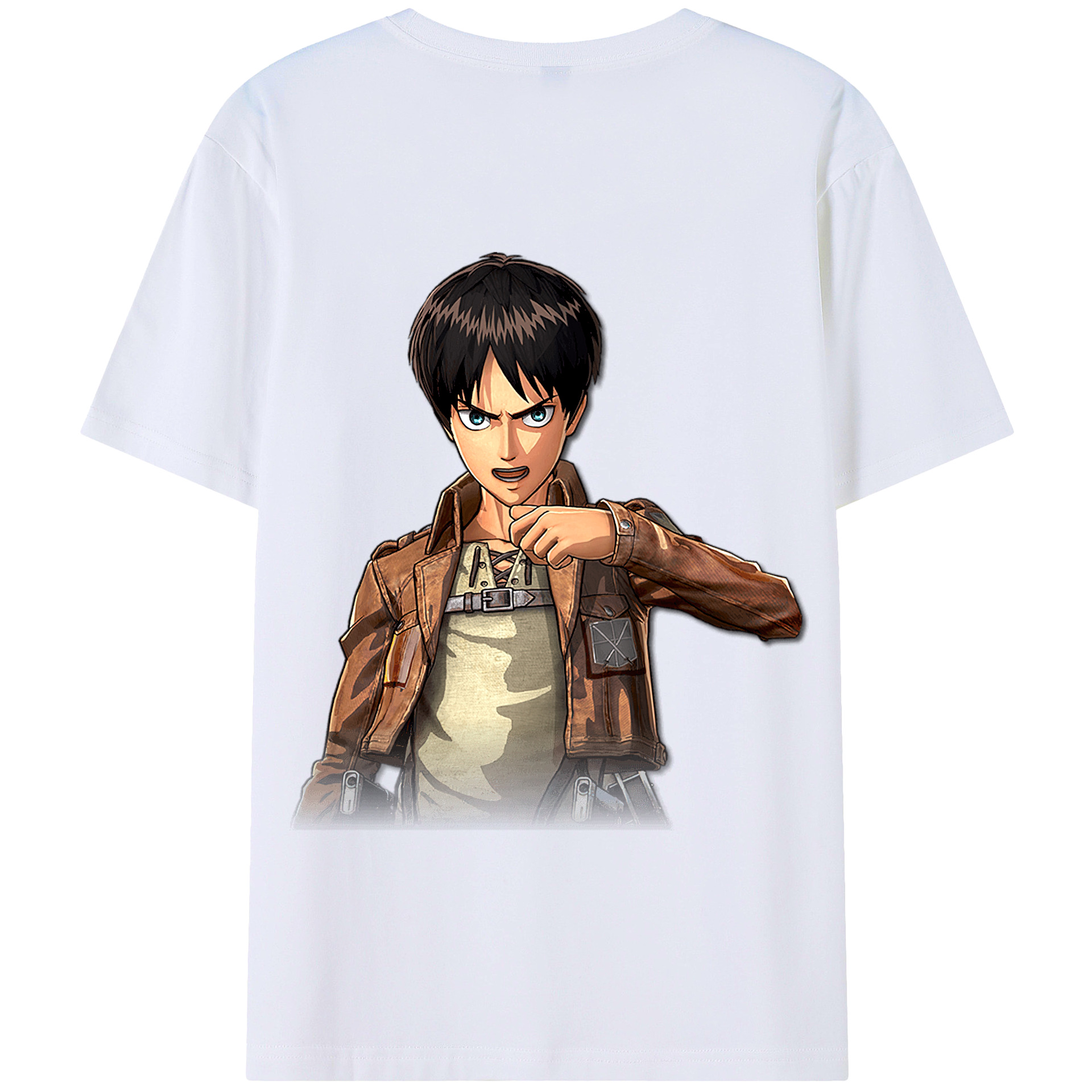 （画像用） 進撃の巨人 エレン･イェーガー Attack on Titan Eren Jäger 綿100％半袖Tシャツ（背面プリント）