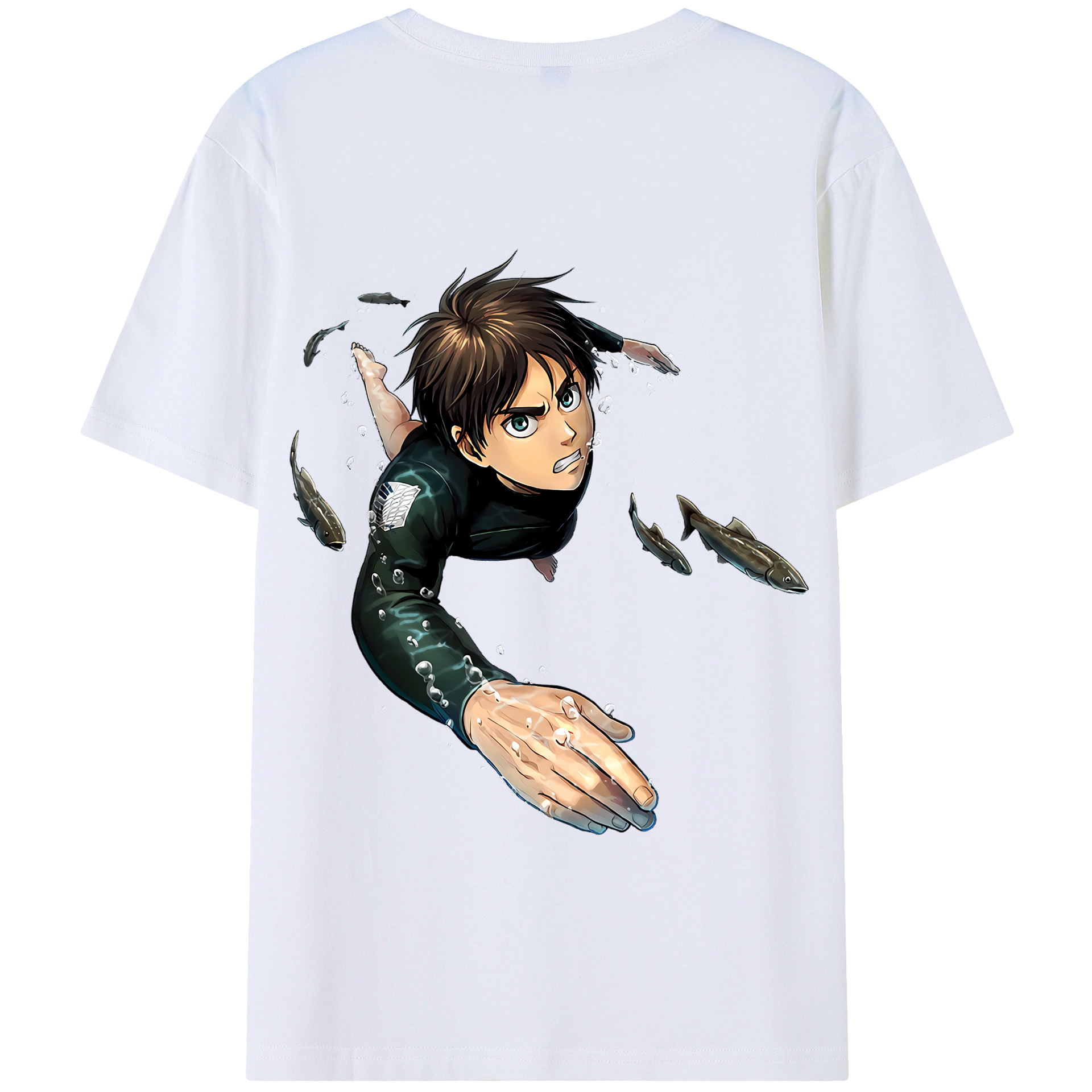 （画像用） 進撃の巨人 エレン･イェーガー Attack on Titan Eren Jäger 綿100％半袖Tシャツ（背面プリント）