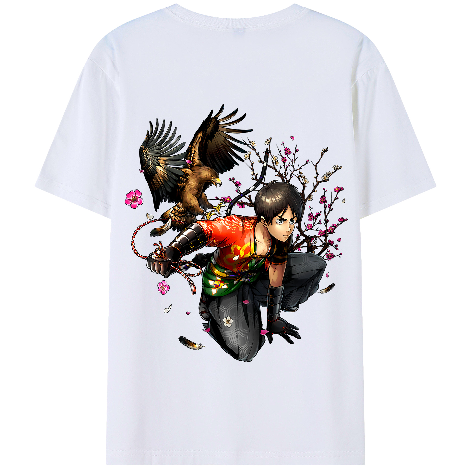（画像用） 進撃の巨人 エレン･イェーガー Attack on Titan Eren Jäger 綿100％半袖Tシャツ（背面プリント）
