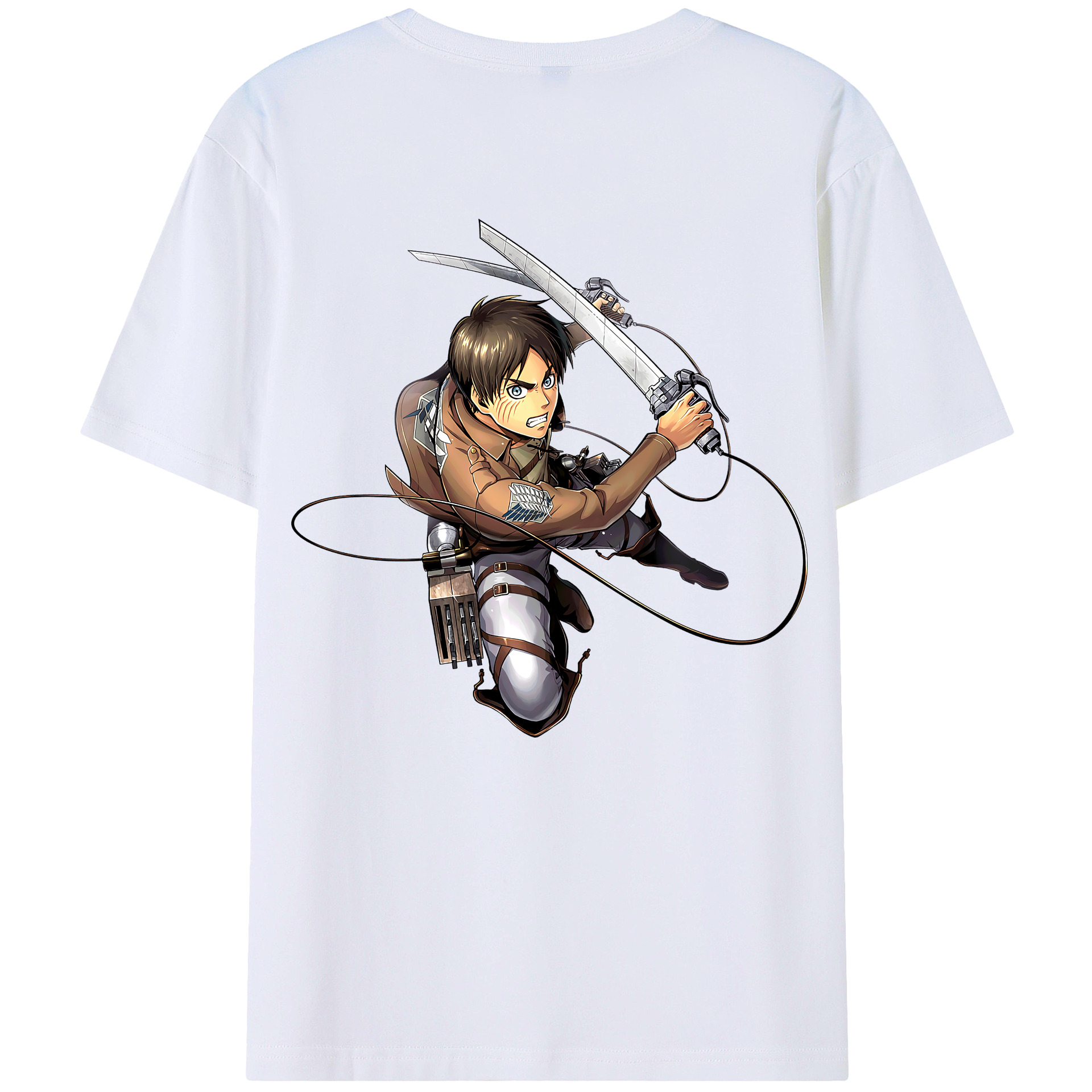 （画像用） 進撃の巨人 エレン･イェーガー Attack on Titan Eren Jäger 綿100％半袖Tシャツ（背面プリント）