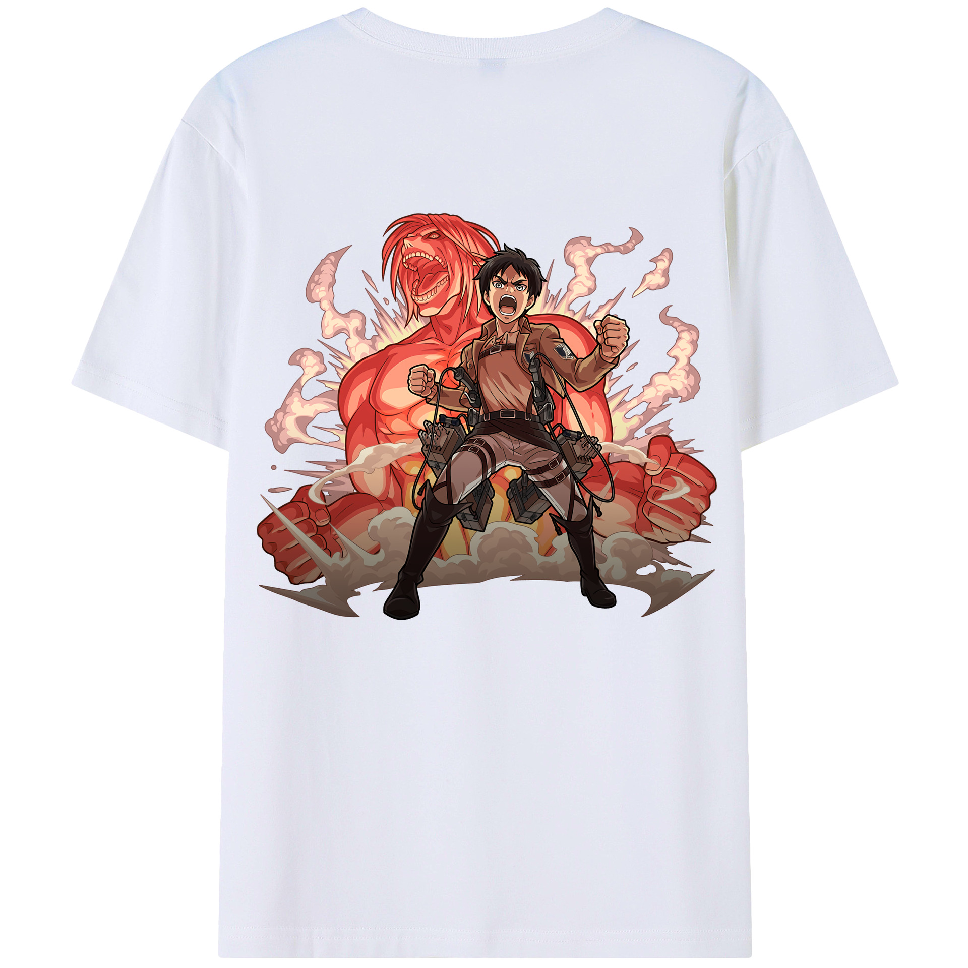 （画像用） 進撃の巨人 エレン･イェーガー Attack on Titan Eren Jäger 綿100％半袖Tシャツ（背面プリント）